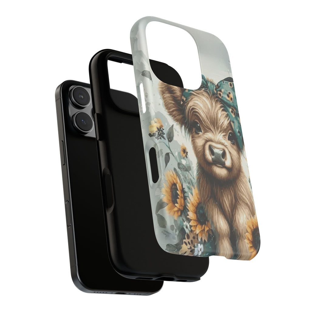 Adorable Cow Phone Case – Floral Farmhouse Design, Cute Animal Lover Gift