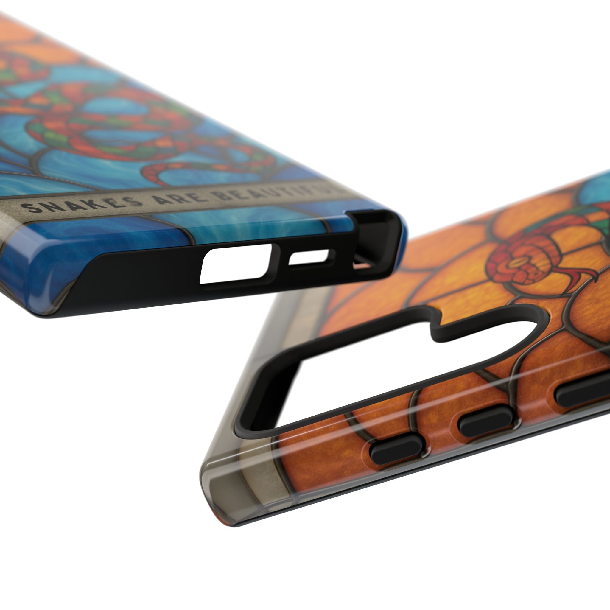 Snakes Are Beautiful Stained Glass Phone Case, Colorful Reptile Design Phone Cover, Nature Lovers Reptile Phone Case, Danger Noodle Case