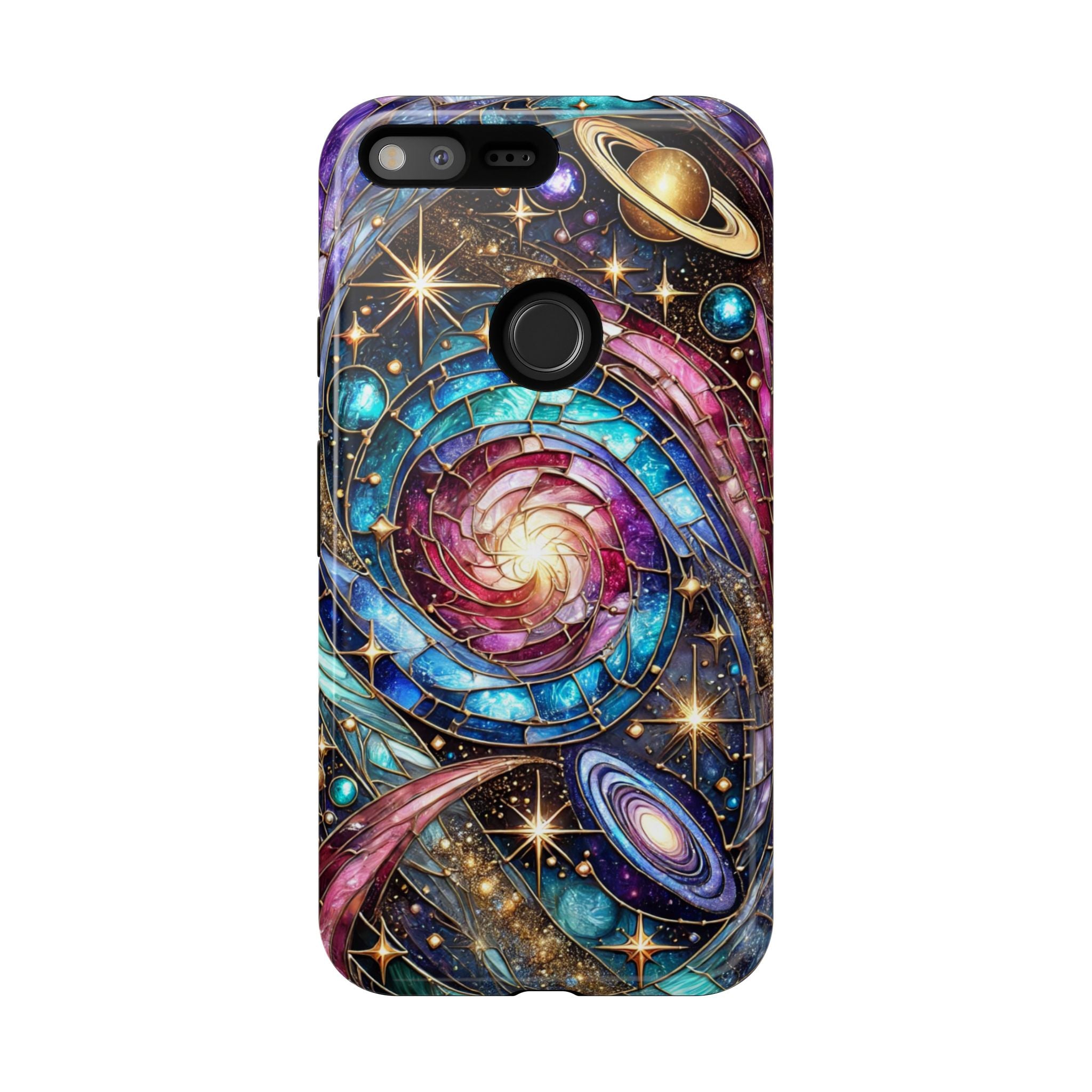Stained Glass Celestial Android Phone Case – 3D Galaxy Full-Wrap Protective Cover with TPU Liner