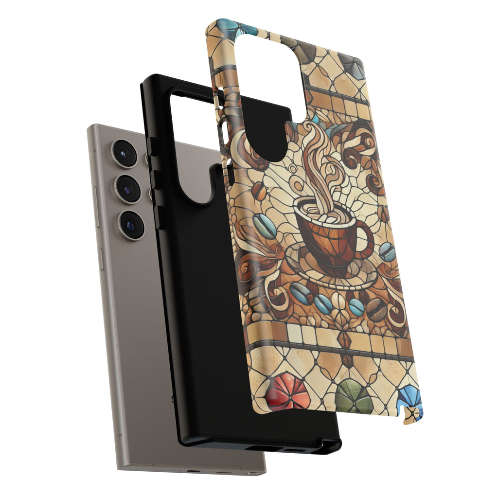 Stained Glass Coffee Android Phone Case – Shockproof TPU, 3D Wrap