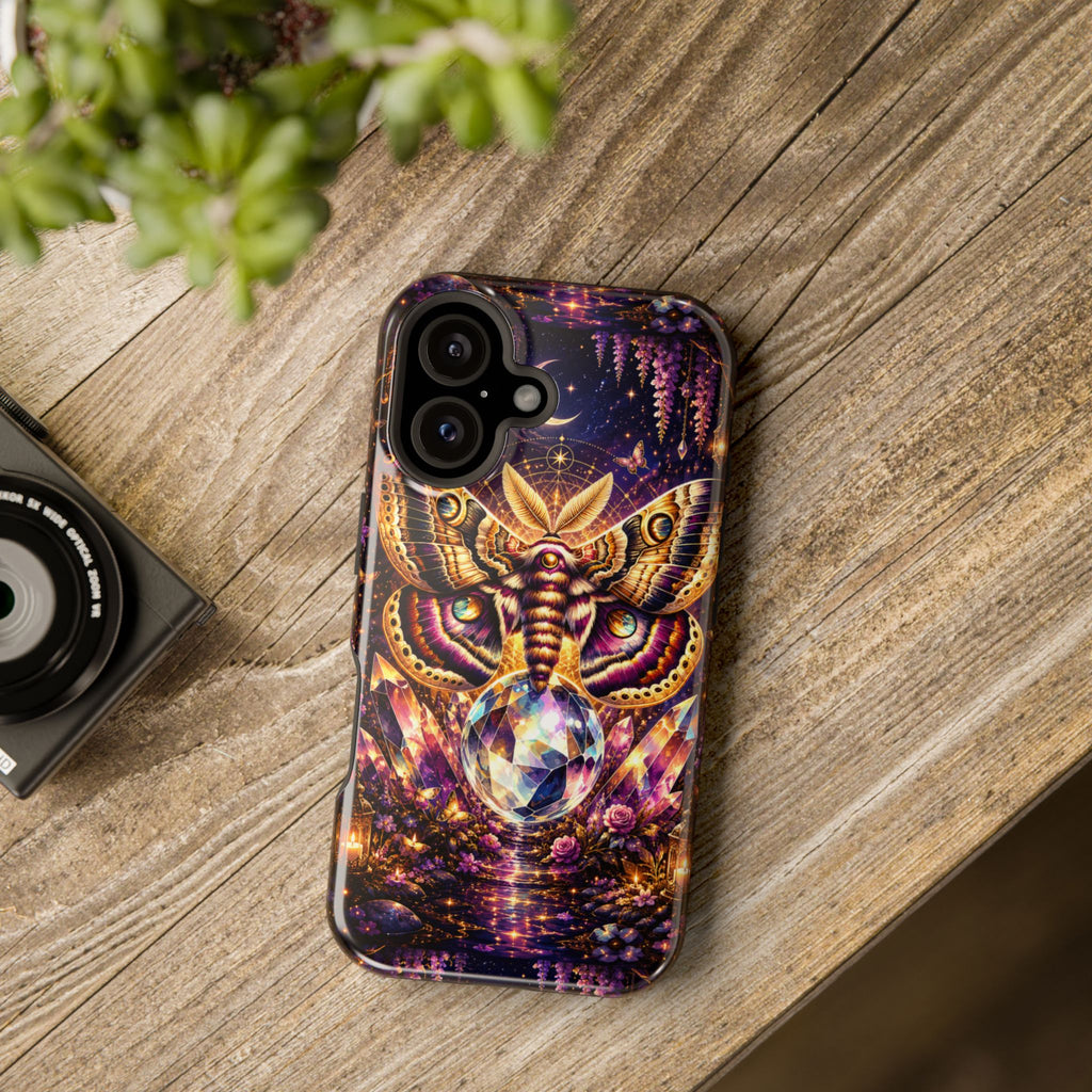 Mystic Moth Crystal Phone Case – Jewel-Toned MagSafe-Compatible Cover