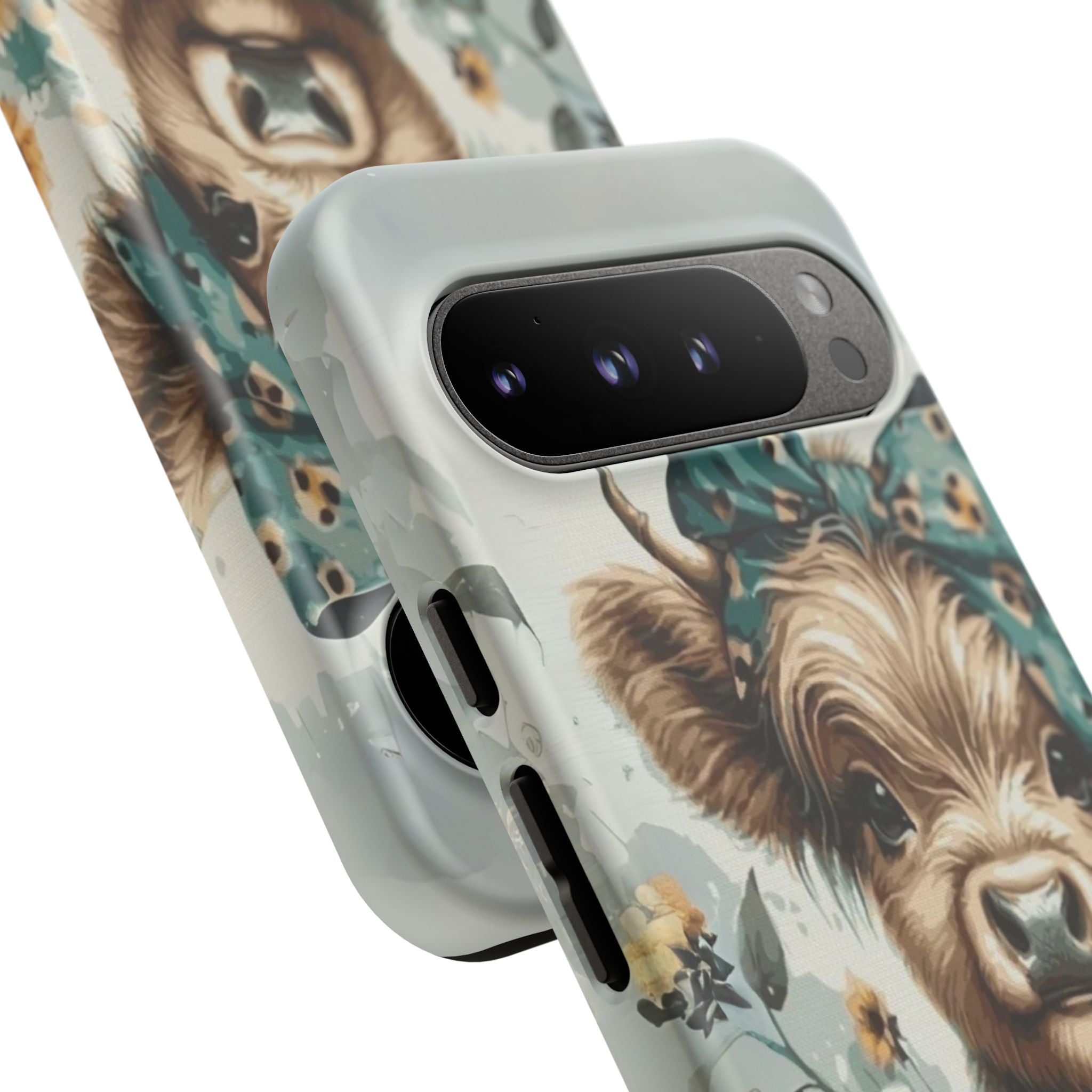 Adorable Cow Phone Case – Floral Farmhouse Design, Cute Animal Lover Gift