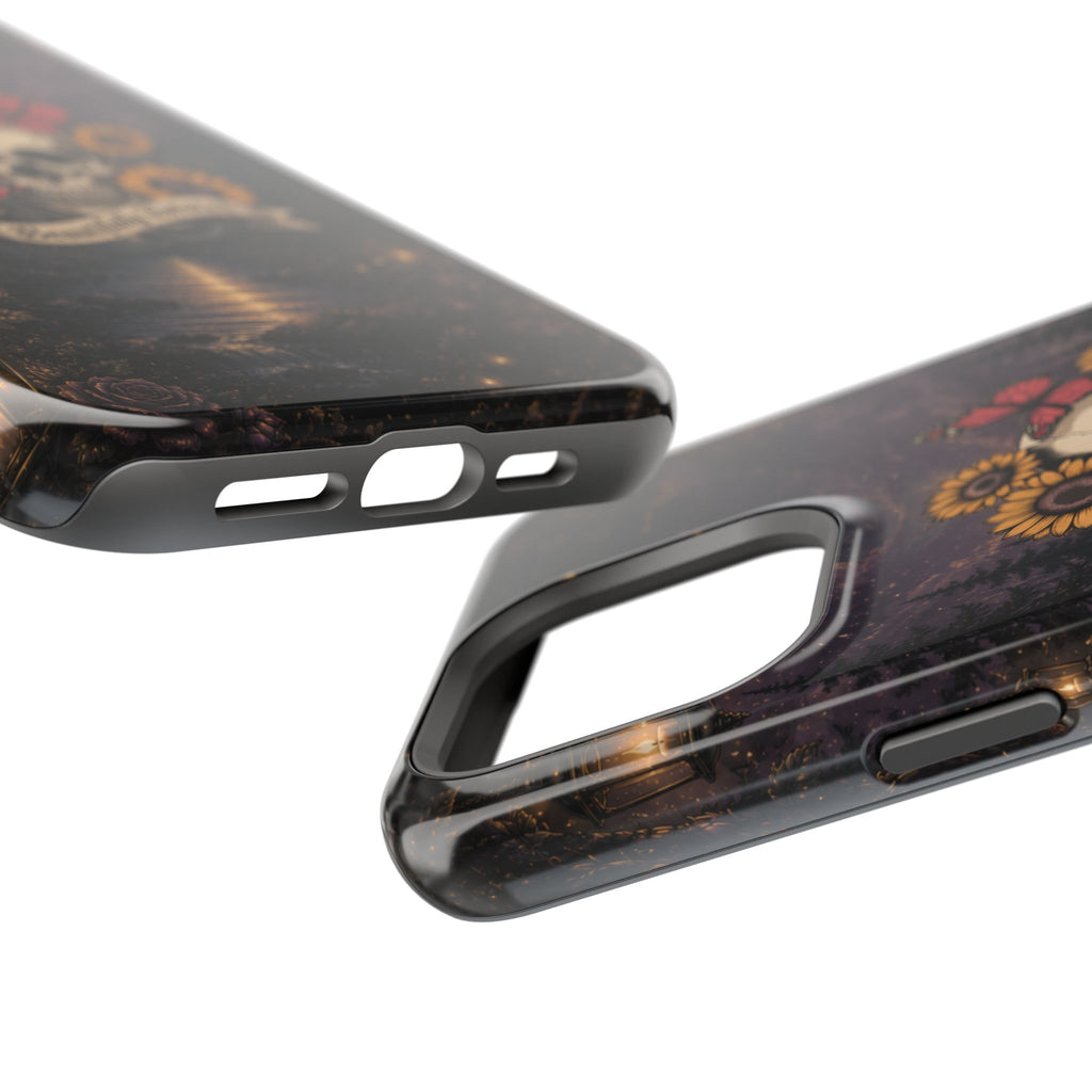 Skull, Sunflowers & Butterflies Phone Case – "Beautifully Twisted" MagSafe Cover