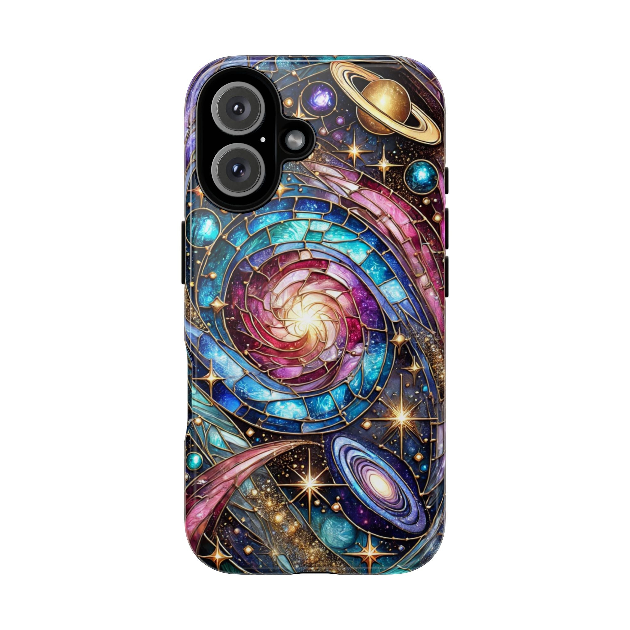 Galaxy Swirl Stained Glass Phone Case – Cosmic Celestial Cover