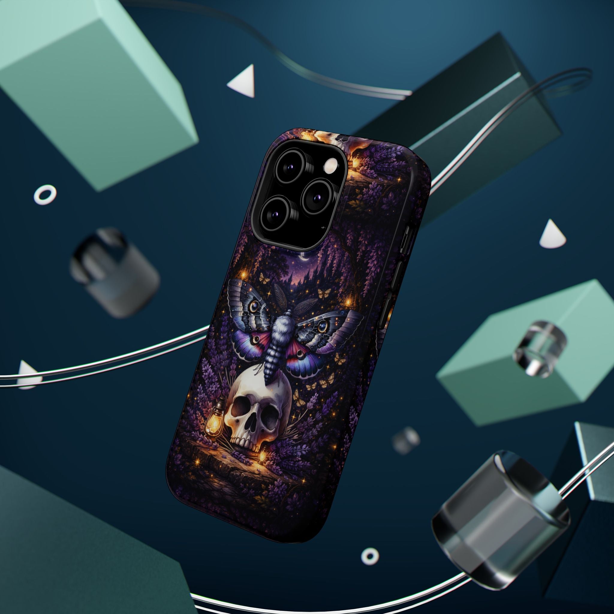 Moth & Skull Phone Case – Dark Mystical MagSafe-Compatible Cover