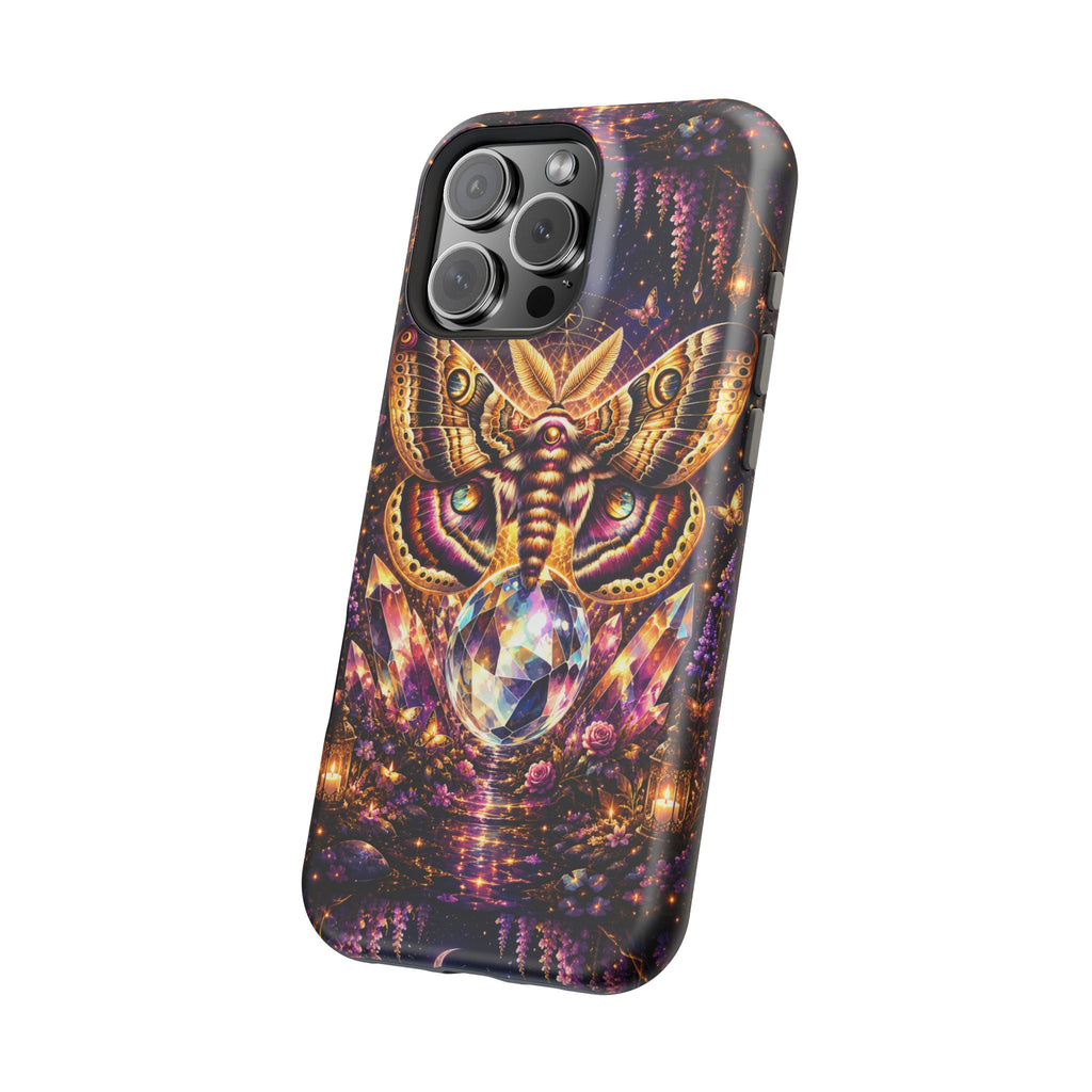 Mystic Moth Crystal Phone Case – Jewel-Toned MagSafe-Compatible Cover