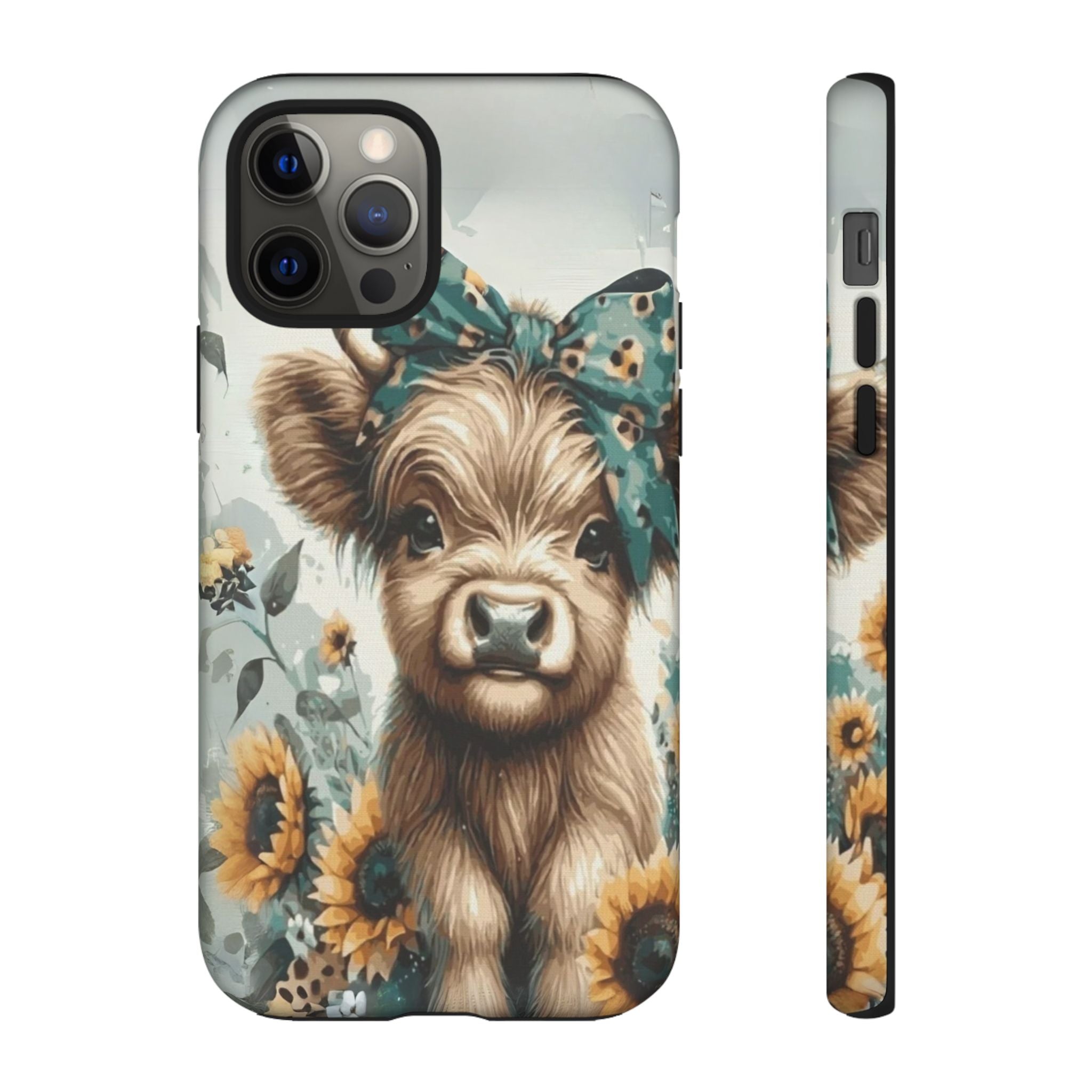 Adorable Cow Phone Case – Floral Farmhouse Design, Cute Animal Lover Gift