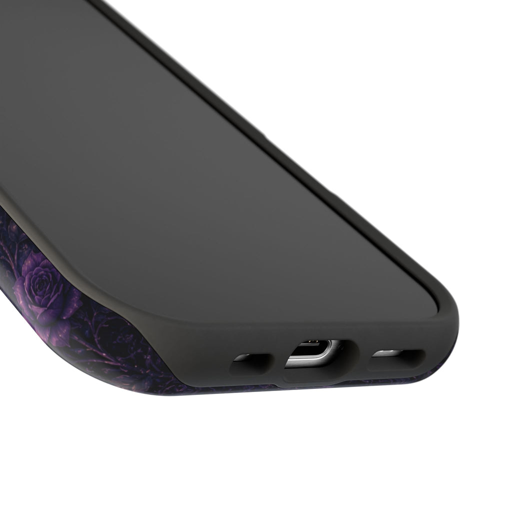 Gothic Floral Woman Phone Case – Dark Botanical MagSafe-Compatible Cover