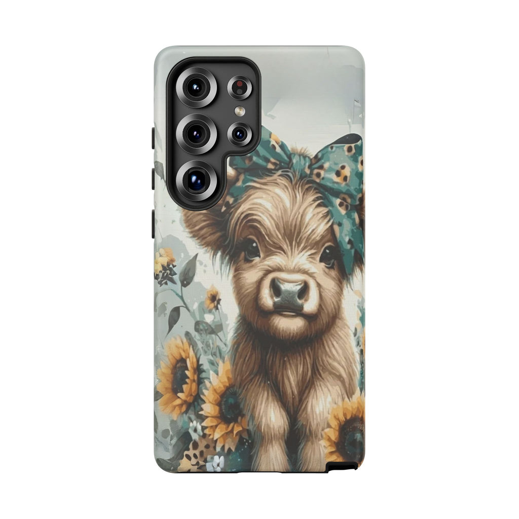 Adorable Cow Phone Case – Floral Farmhouse Design, Cute Animal Lover Gift