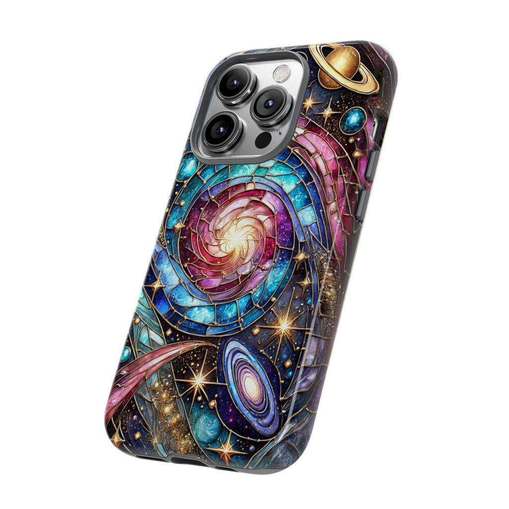 Galaxy Swirl Stained Glass Phone Case – Cosmic Celestial Cover