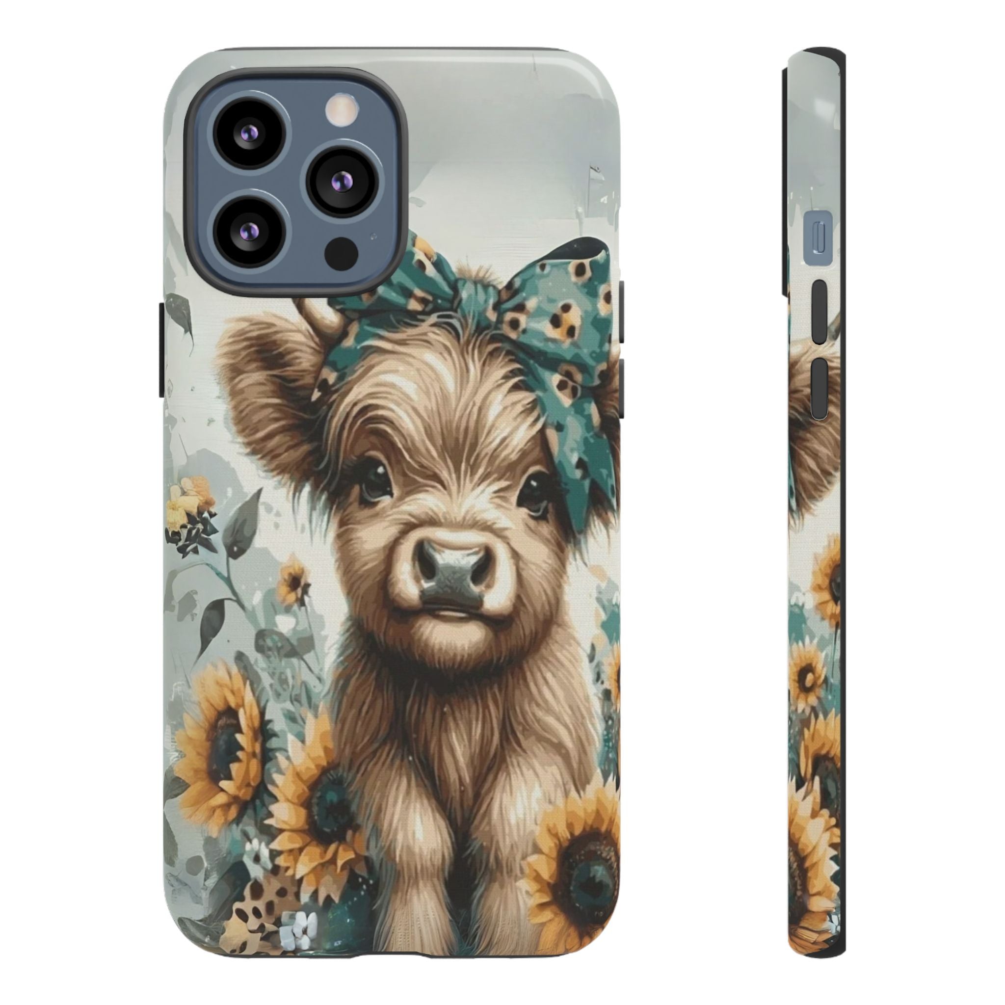 Adorable Cow Phone Case – Floral Farmhouse Design, Cute Animal Lover Gift