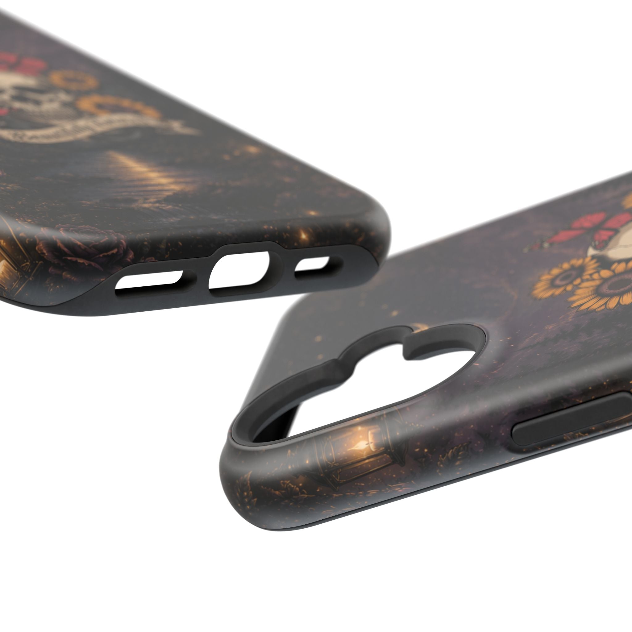 Skull, Sunflowers & Butterflies Phone Case – "Beautifully Twisted" MagSafe Cover