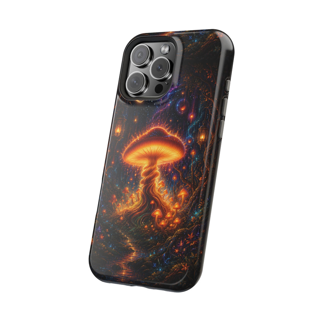 Psychedelic Glowing Mushroom Phone Case – MagSafe Galaxy Art Cover