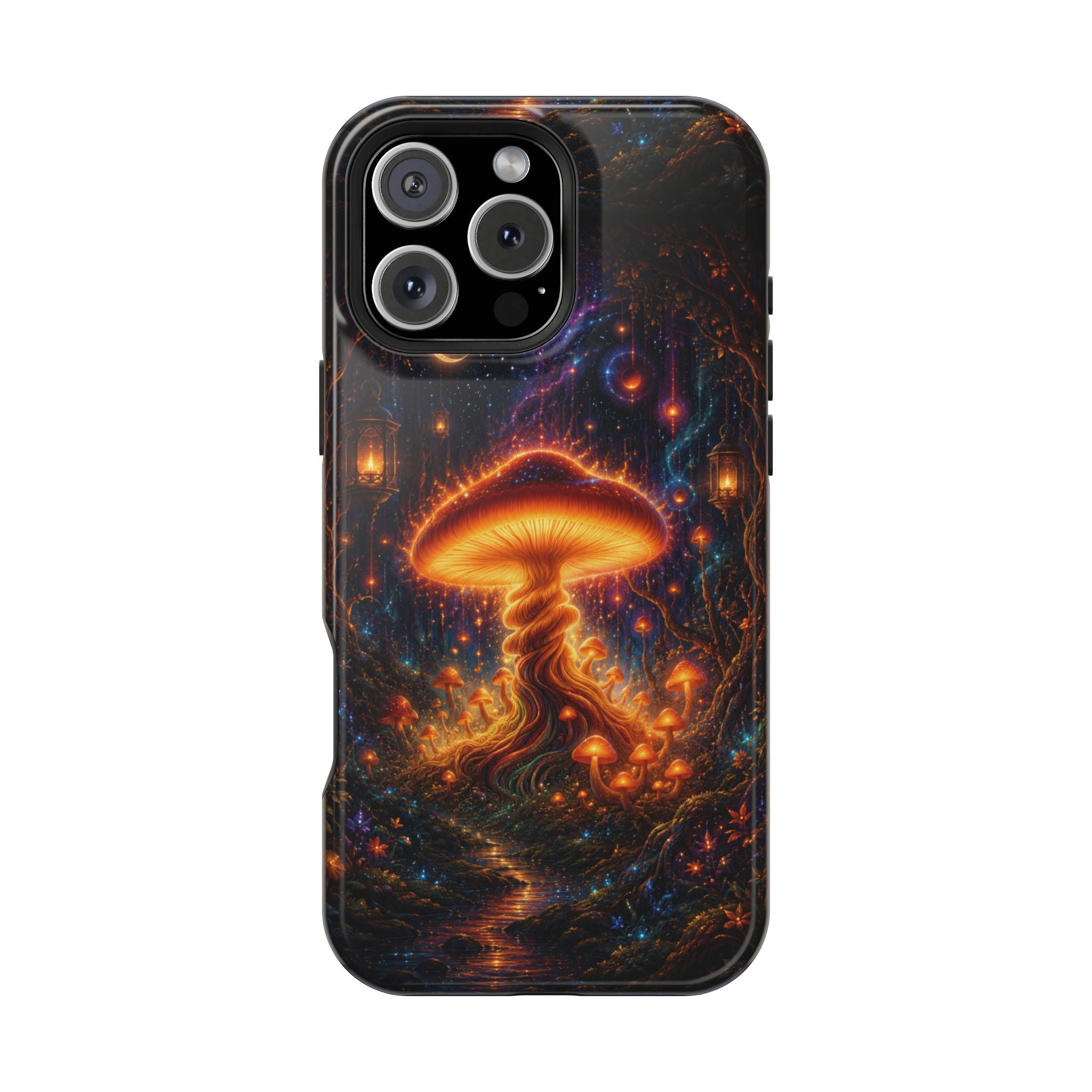 Psychedelic Glowing Mushroom Phone Case – MagSafe Galaxy Art Cover