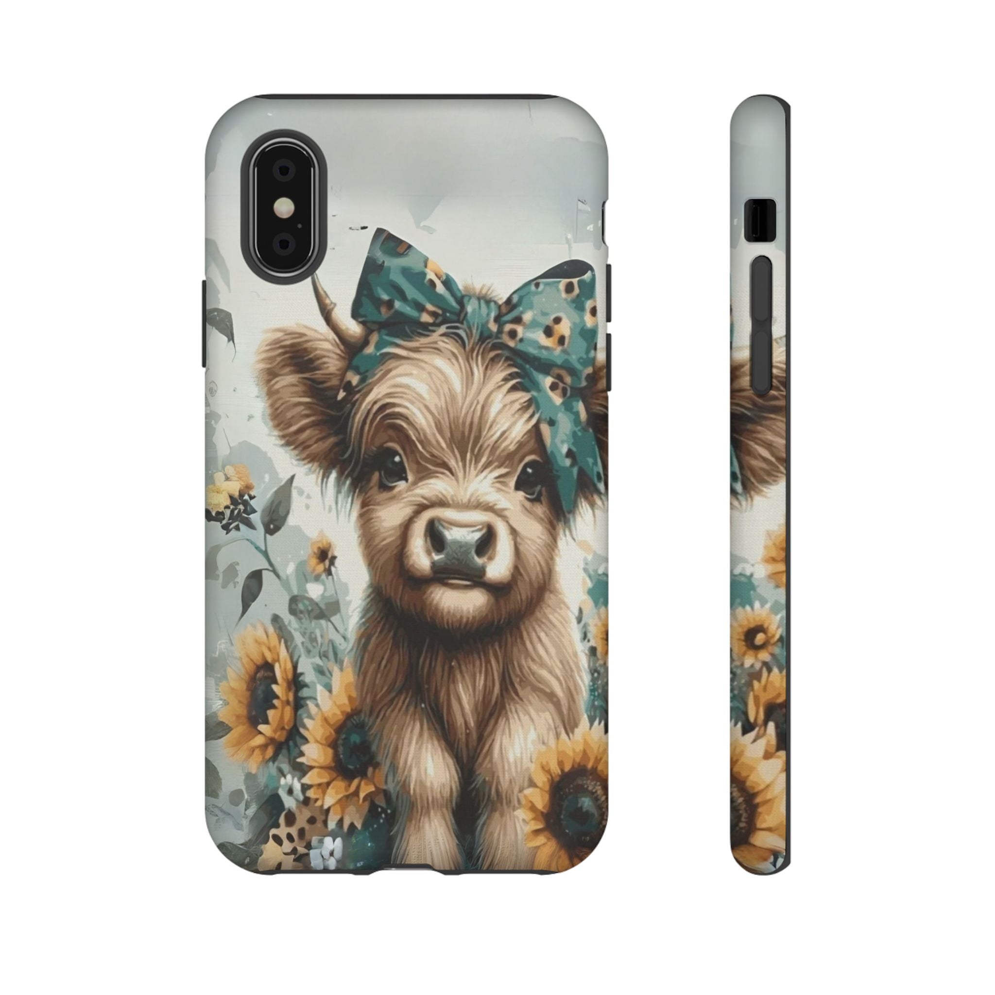 Adorable Cow Phone Case – Floral Farmhouse Design, Cute Animal Lover Gift