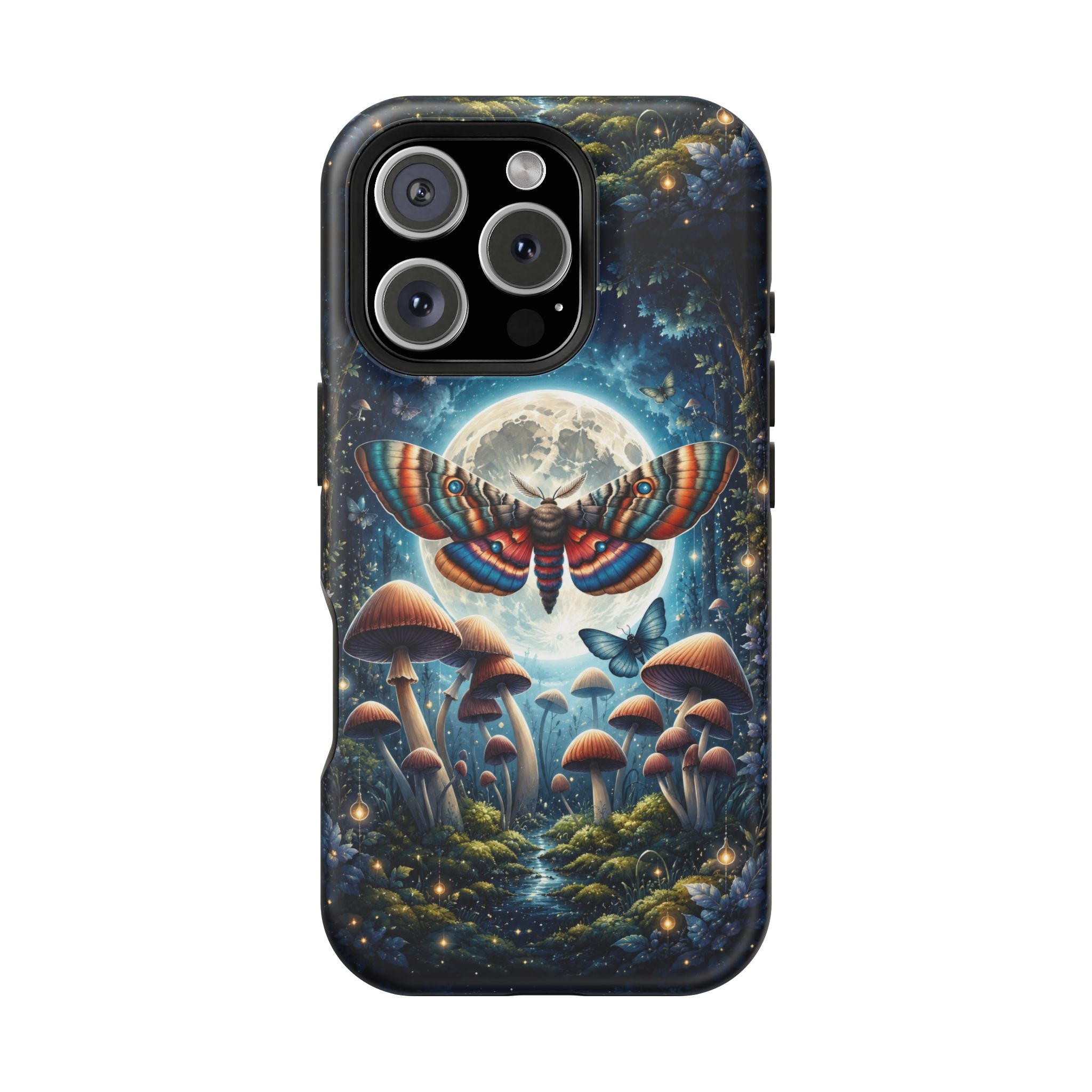 Mystic Moth Moon Phone Case – Whimsical MagSafe-Compatible Cover