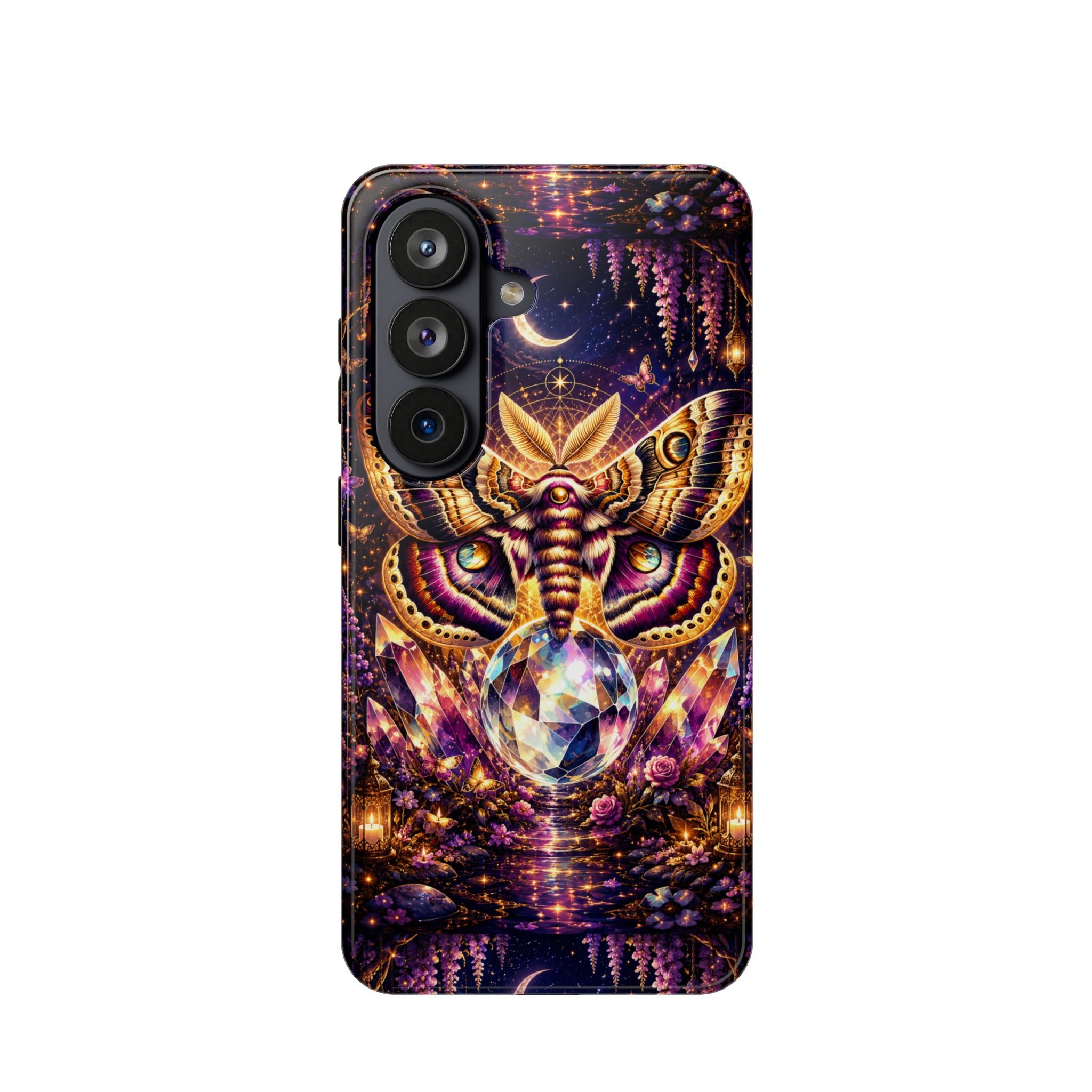 Mystic Moth Crystal Phone Case – Jewel-Toned MagSafe-Compatible Cover
