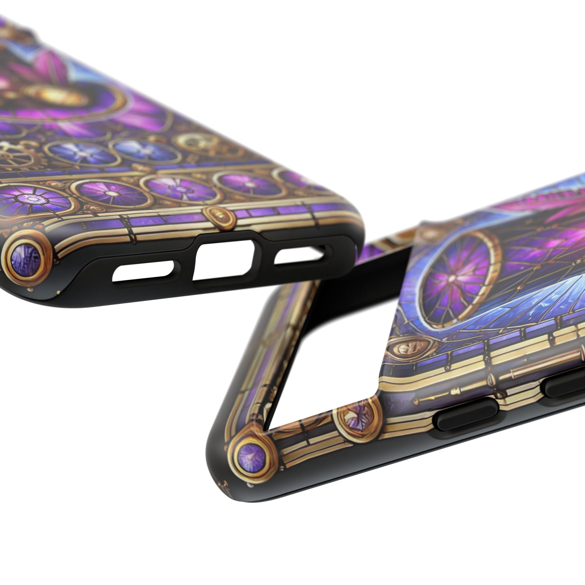 Stained Glass Steampunk Android Phone Case – 3D Full-Wrap Protective Cover with TPU Liner