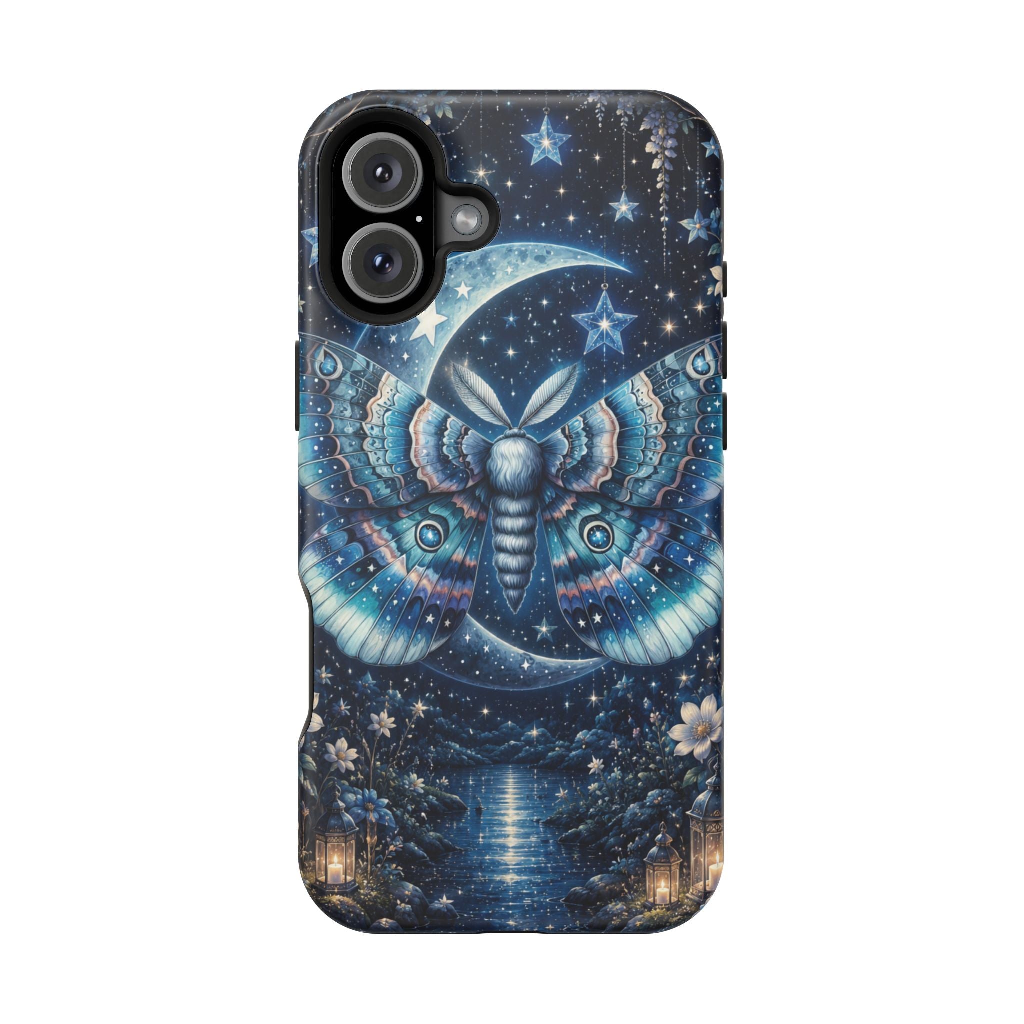 Mystic Moth Moon Phone Case – Night Sky MagSafe-Compatible Cover