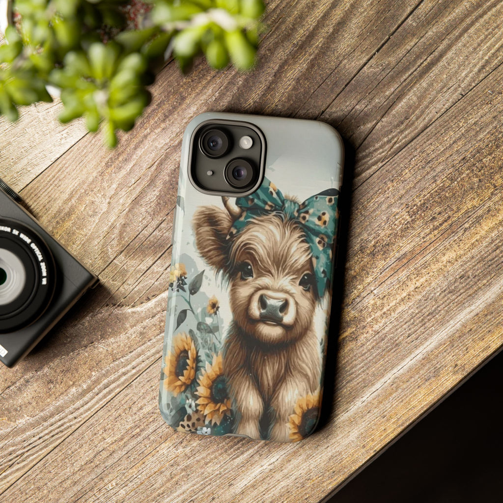 Adorable Cow Phone Case – Floral Farmhouse Design, Cute Animal Lover Gift