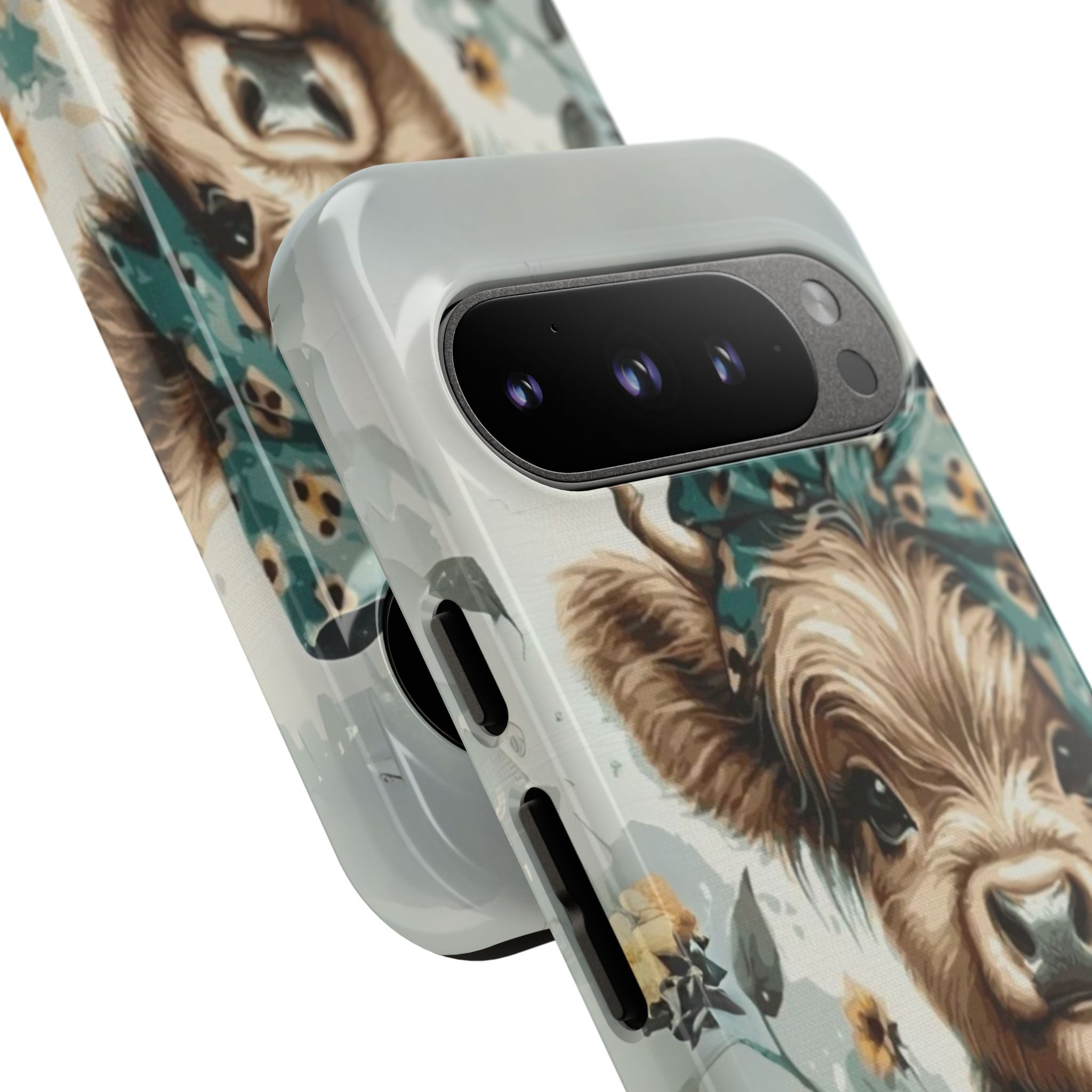 Adorable Cow Phone Case – Floral Farmhouse Design, Cute Animal Lover Gift