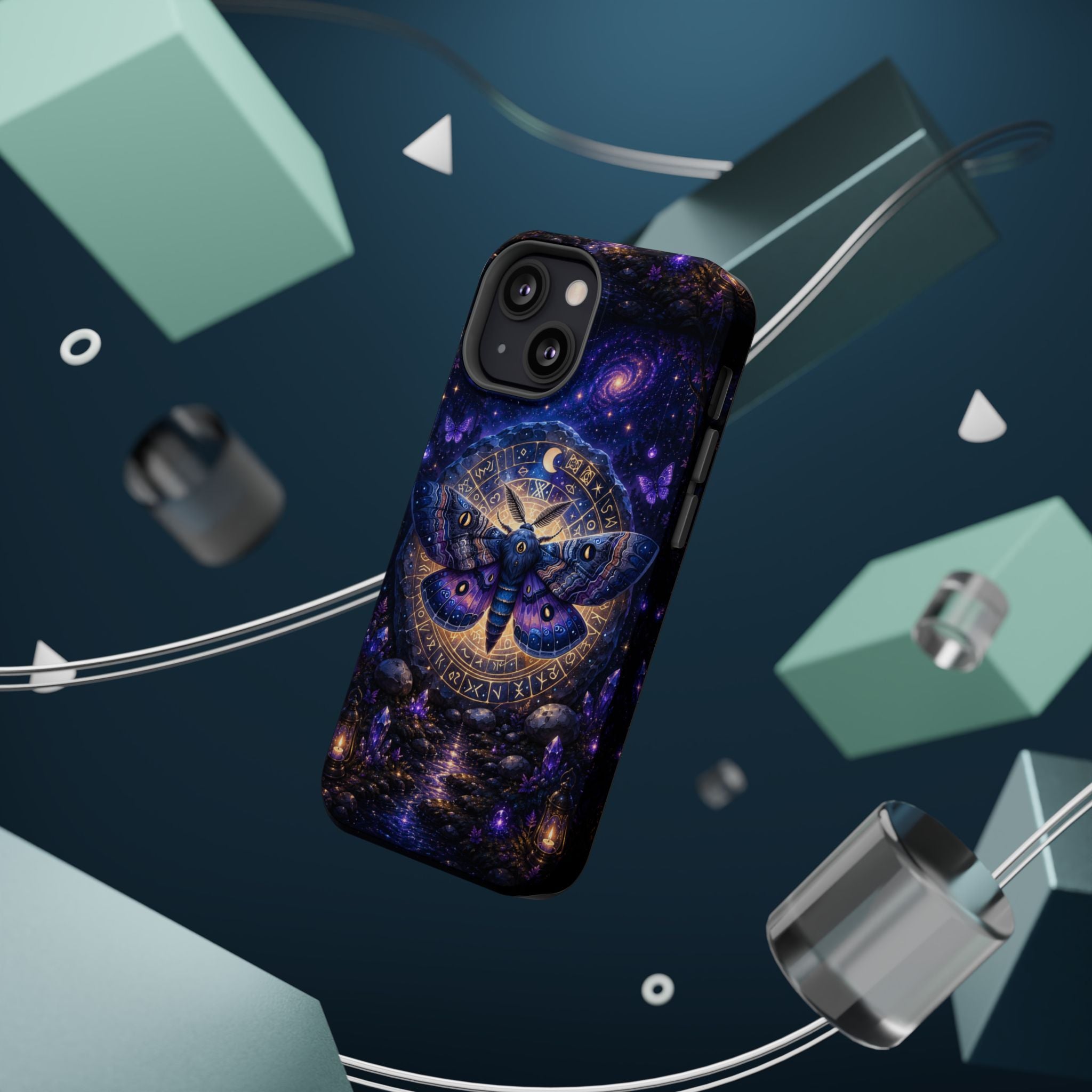 Astrological Moth Phone Case – Celestial MagSafe-Compatible Cover