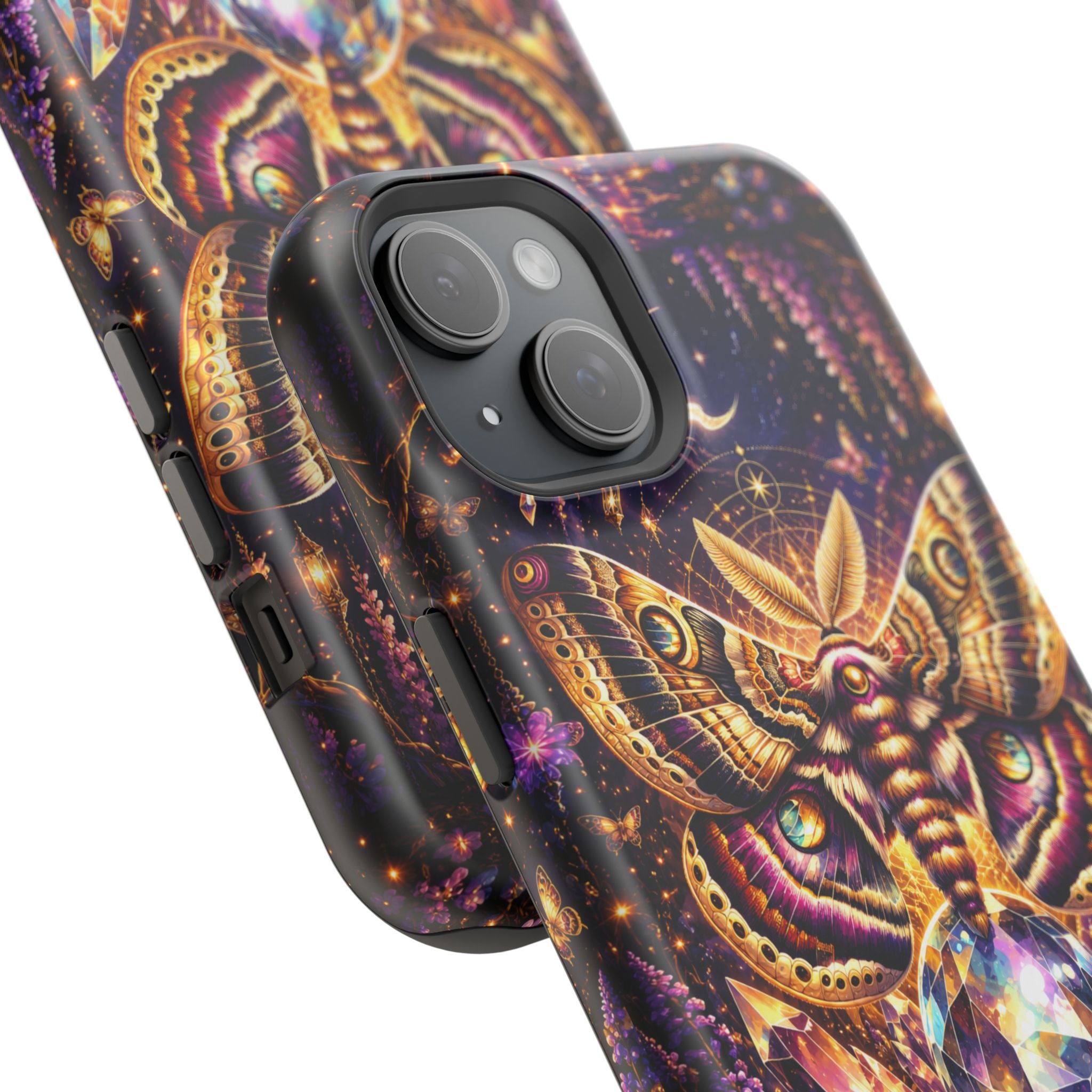 Mystic Moth Crystal Phone Case – Jewel-Toned MagSafe-Compatible Cover