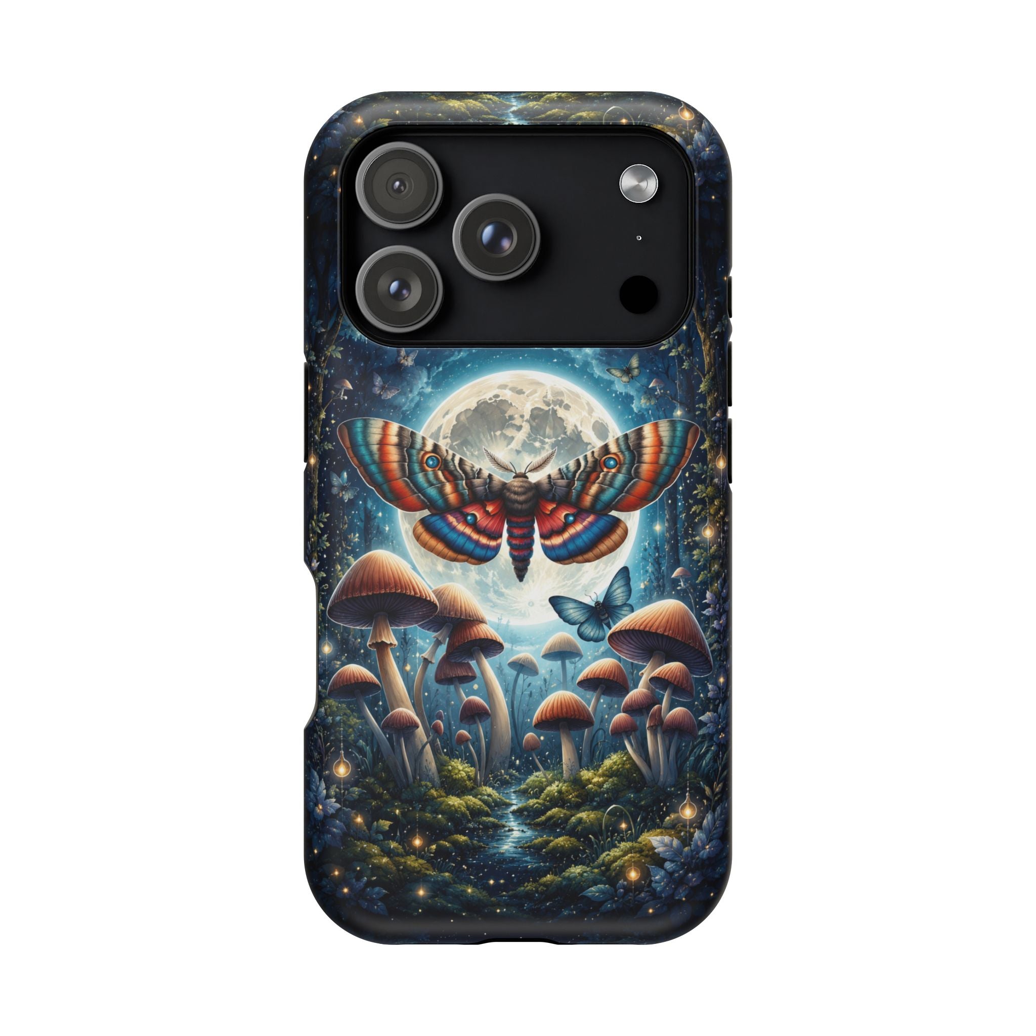 Mystic Moth Moon Phone Case – Whimsical MagSafe-Compatible Cover