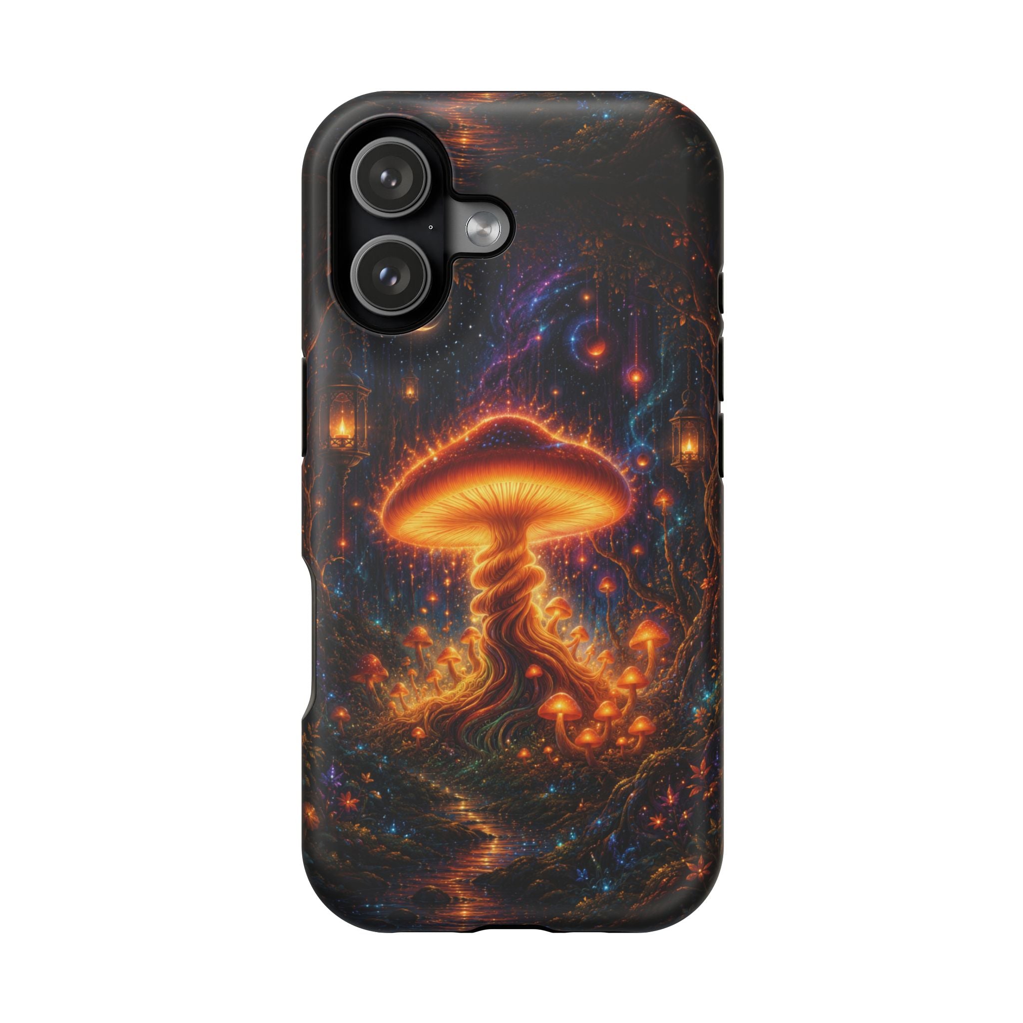 Psychedelic Glowing Mushroom Phone Case – MagSafe Galaxy Art Cover