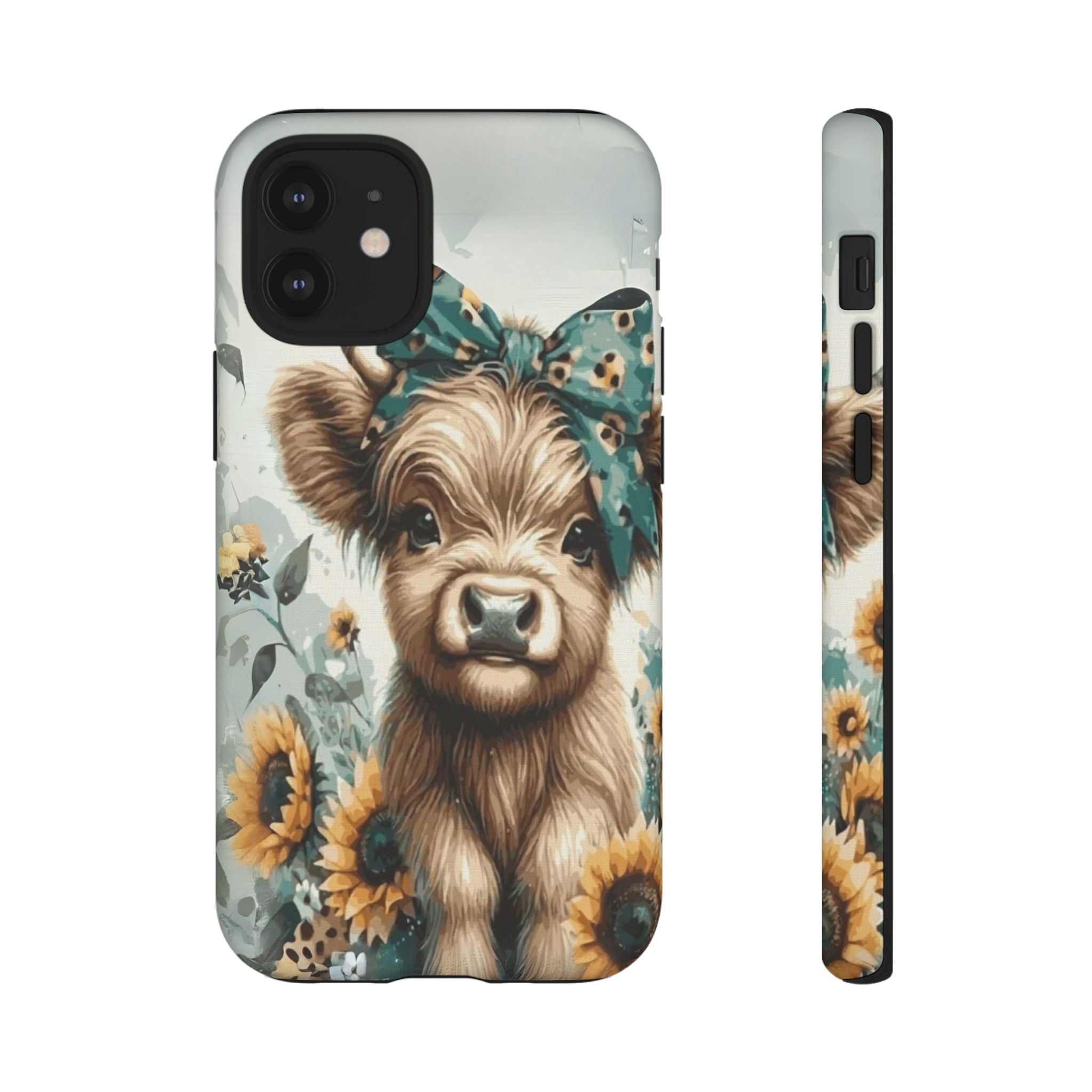 Adorable Cow Phone Case – Floral Farmhouse Design, Cute Animal Lover Gift