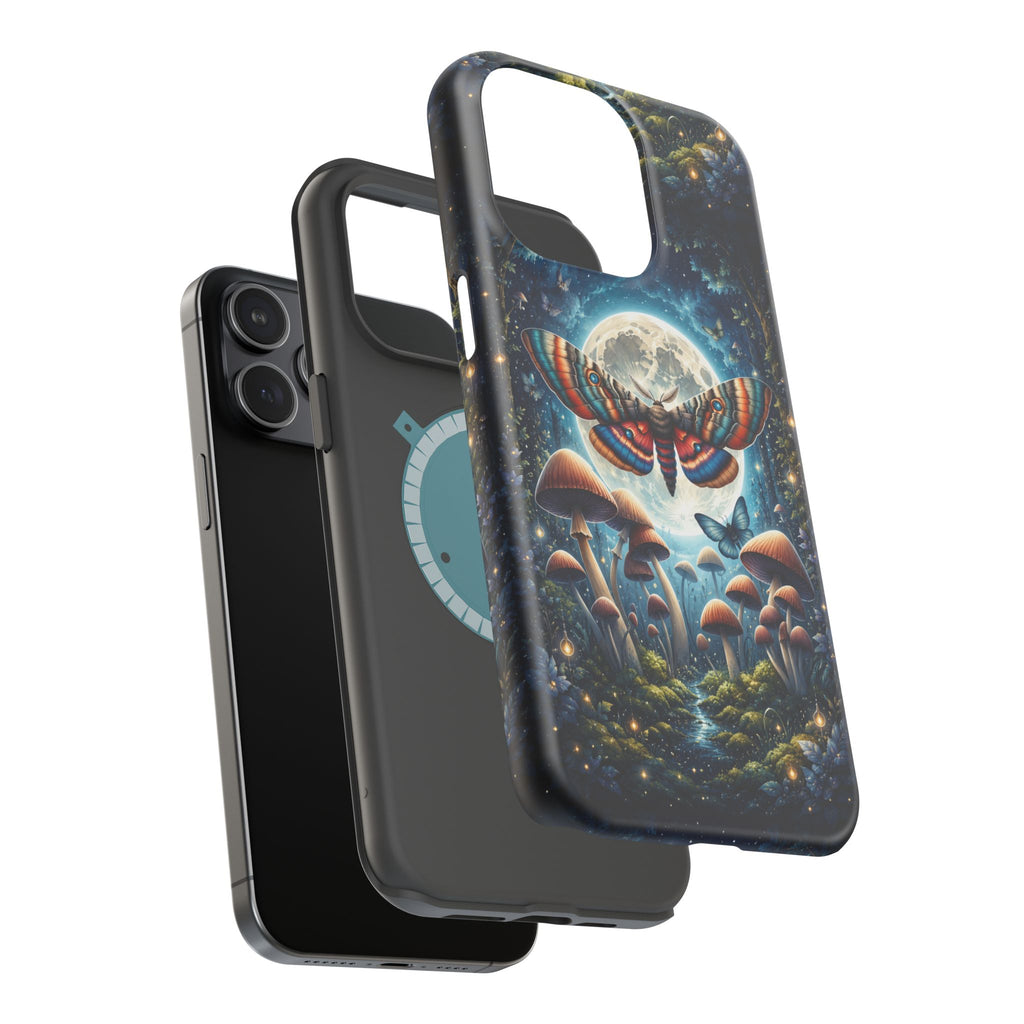 Mystic Moth Moon Phone Case – Whimsical MagSafe-Compatible Cover