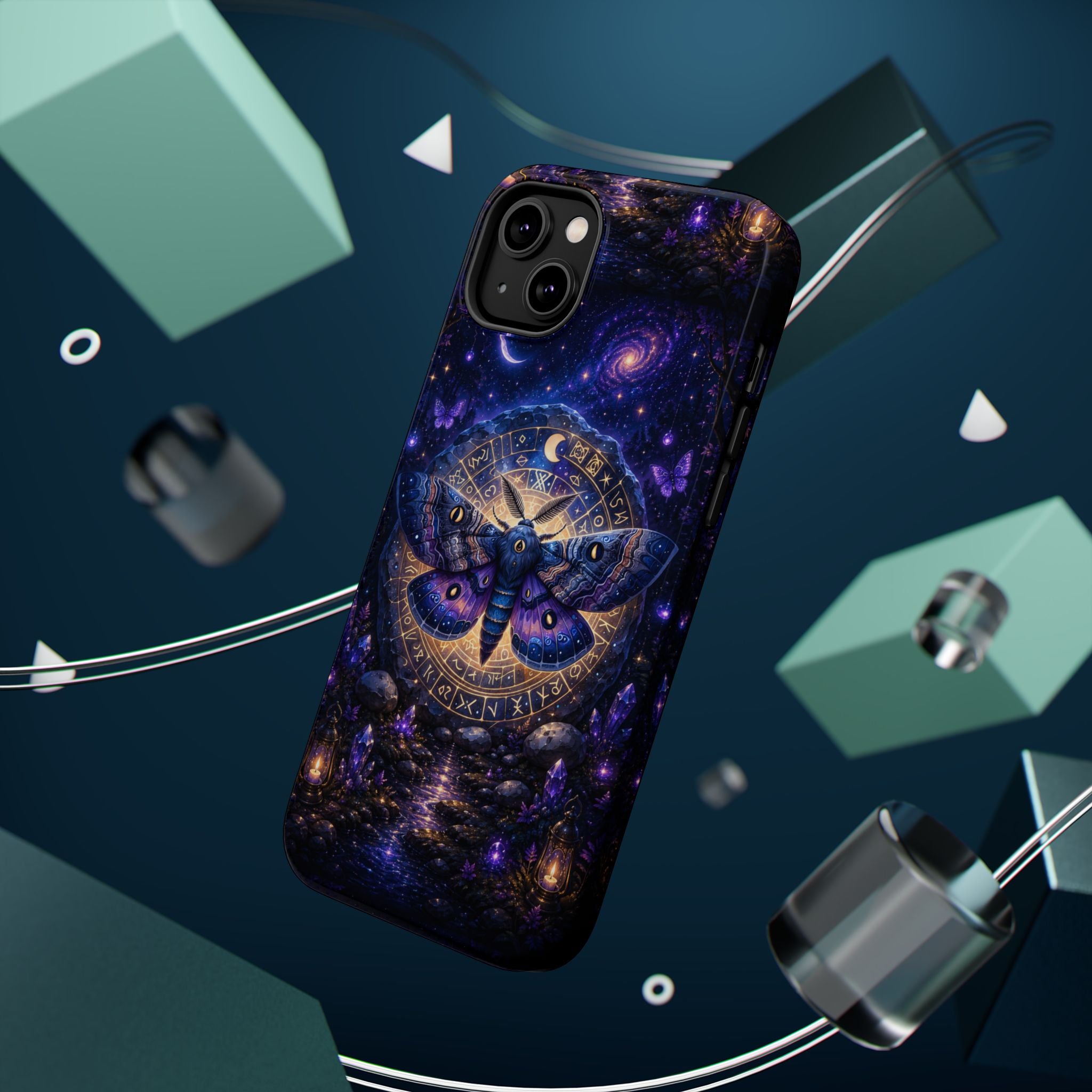 Astrological Moth Phone Case – Celestial MagSafe-Compatible Cover