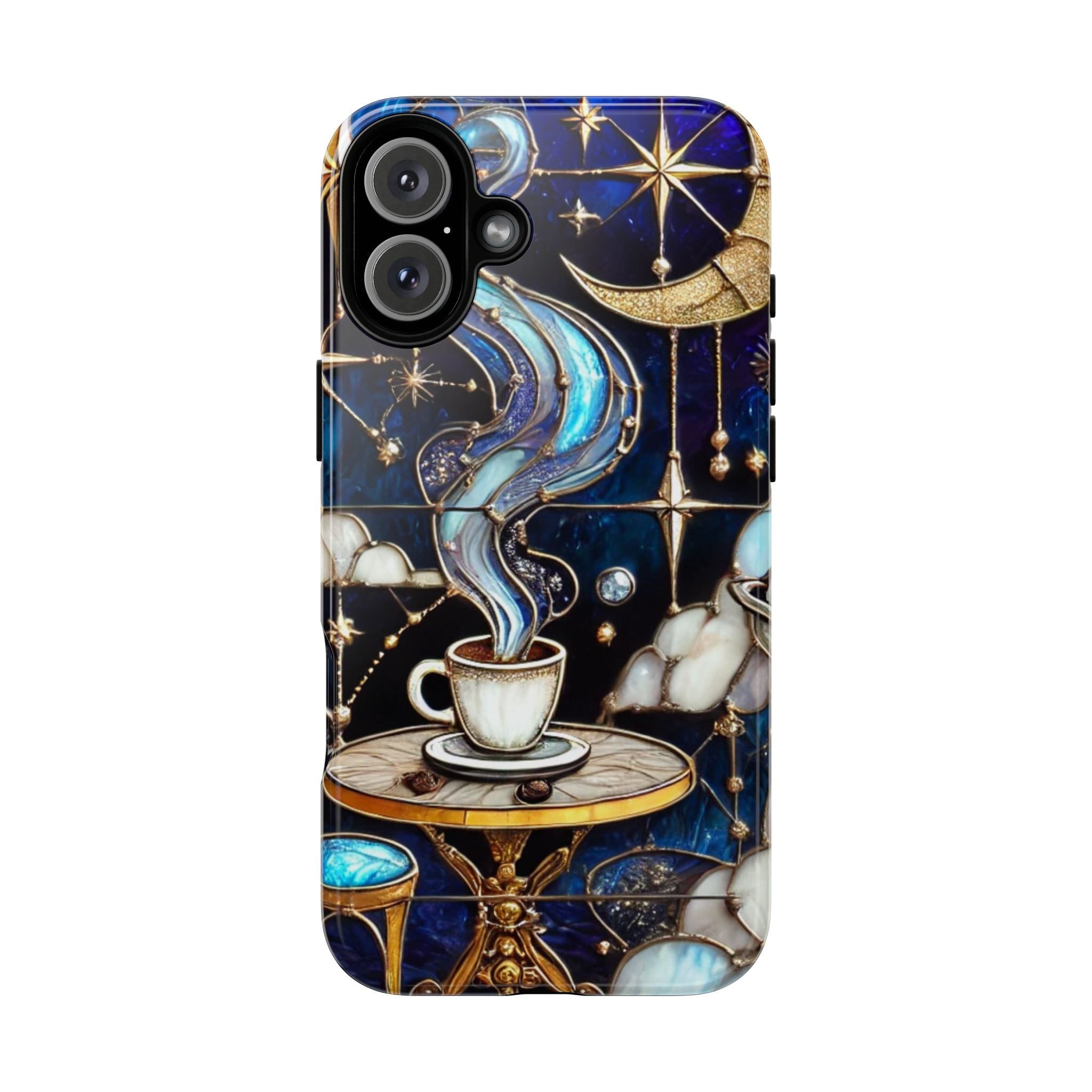 Celestial Stained Glass Coffee iPhone Case – Shockproof 3D Wrap