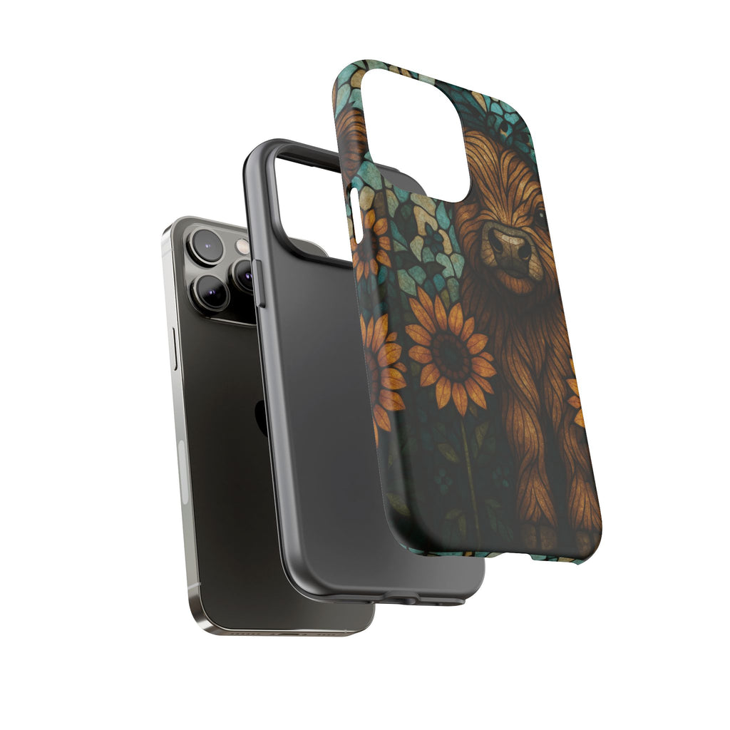 Stained Glass Baby Cow Phone Case – Sunflower Farmhouse Animal Design