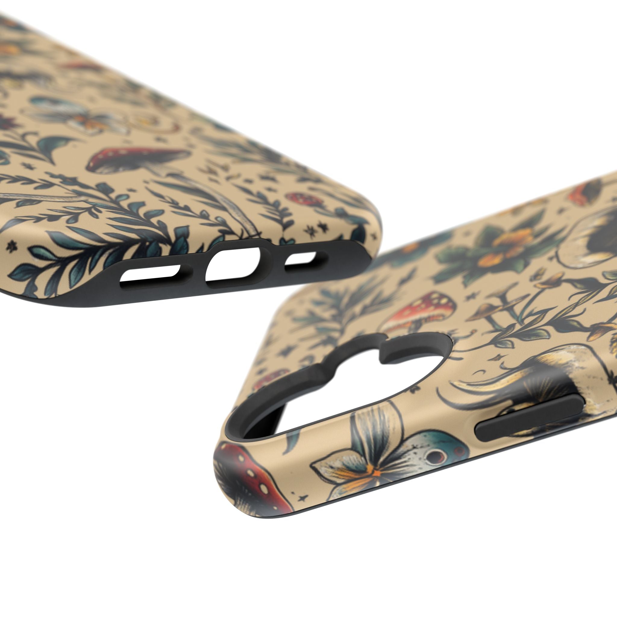 Vintage Botanical Mushroom Phone Case – MagSafe-Compatible Cover