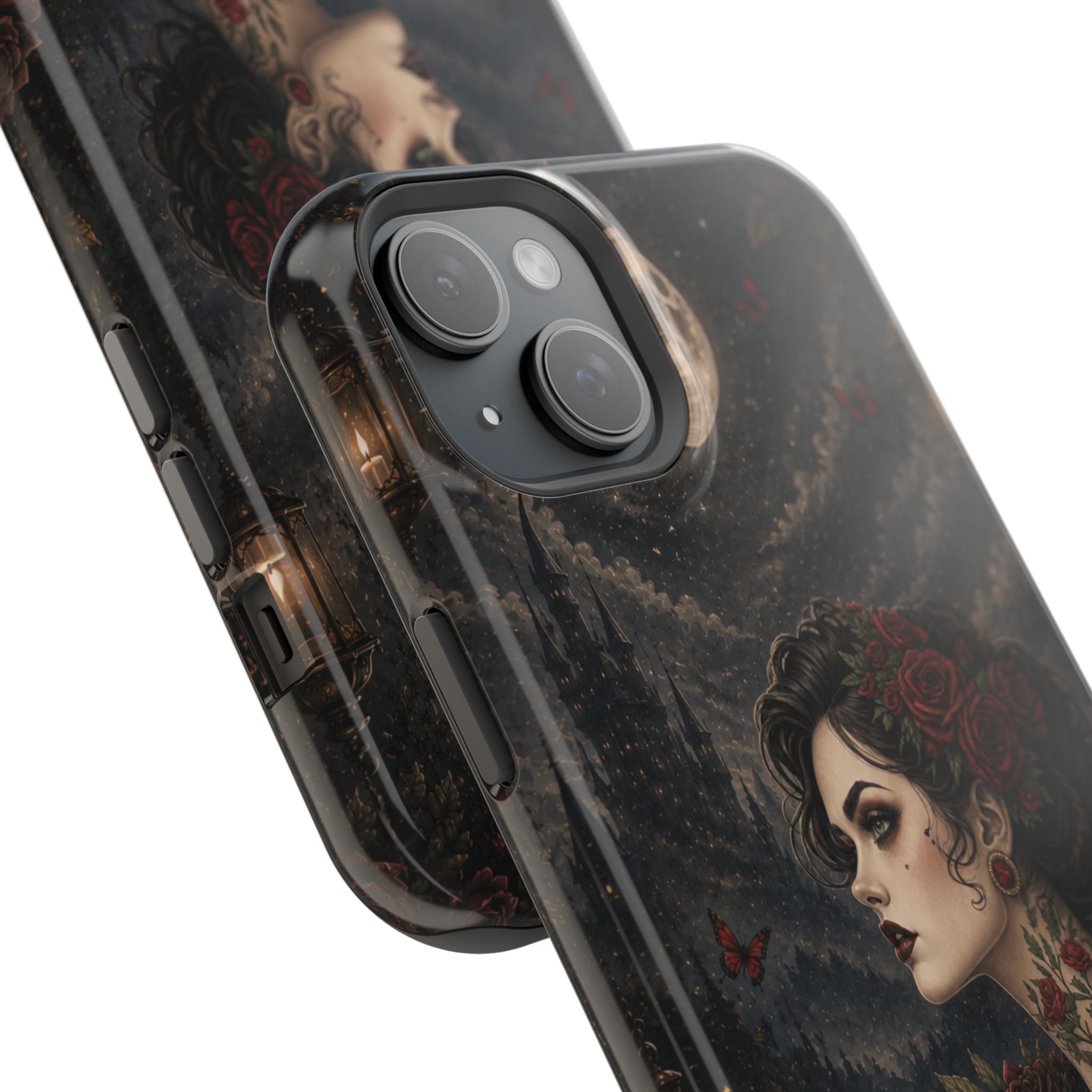 Gothic Rose Portrait Phone Case – Dark Romance MagSafe-Compatible Cover