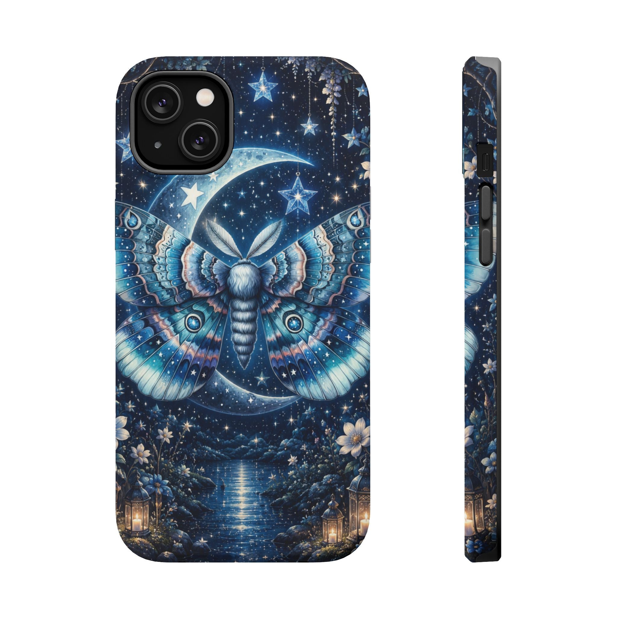 Mystic Moth Moon Phone Case – Night Sky MagSafe-Compatible Cover