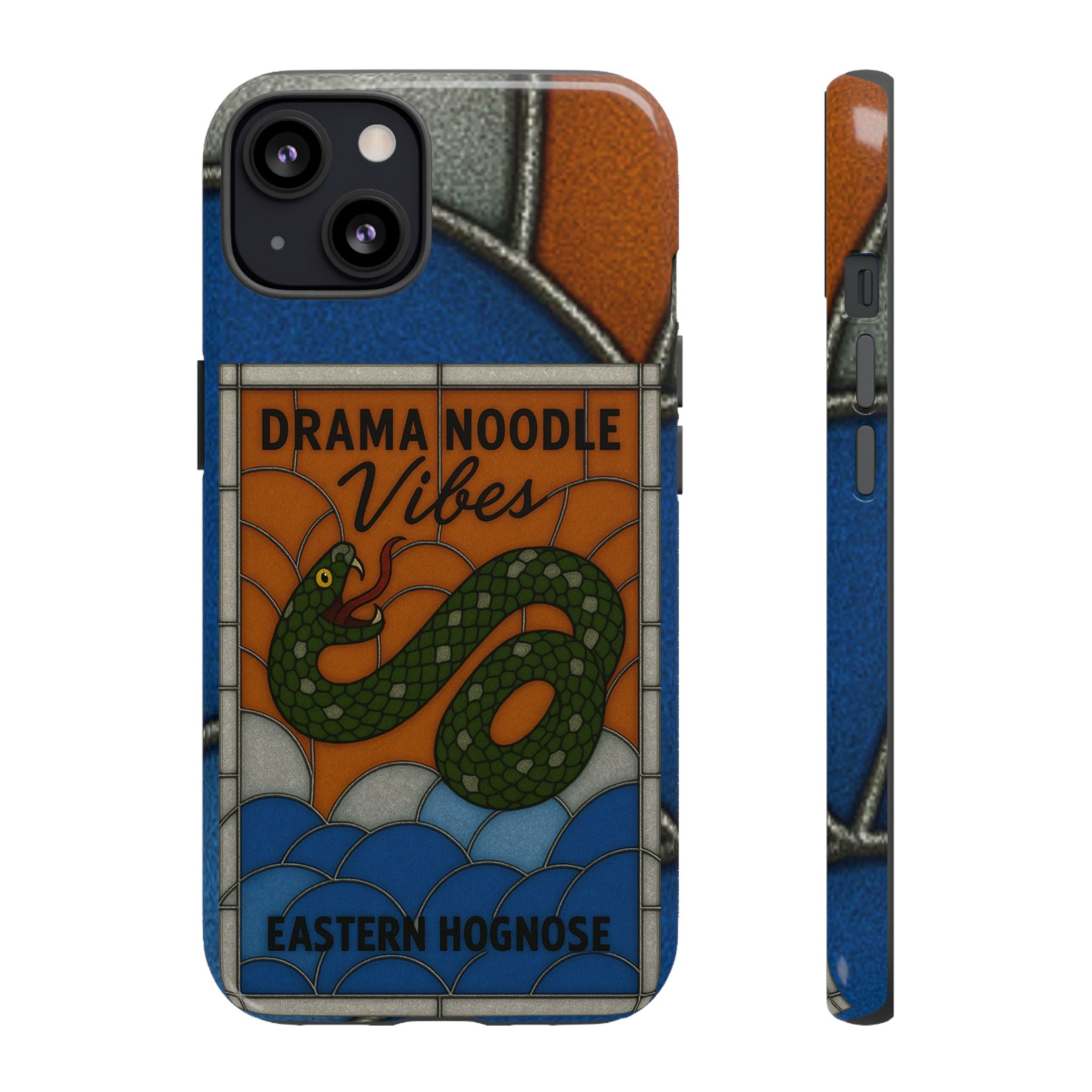 Stained Glass Snake Phone Case – Vibrant Drama Noodle Aesthetic Cover