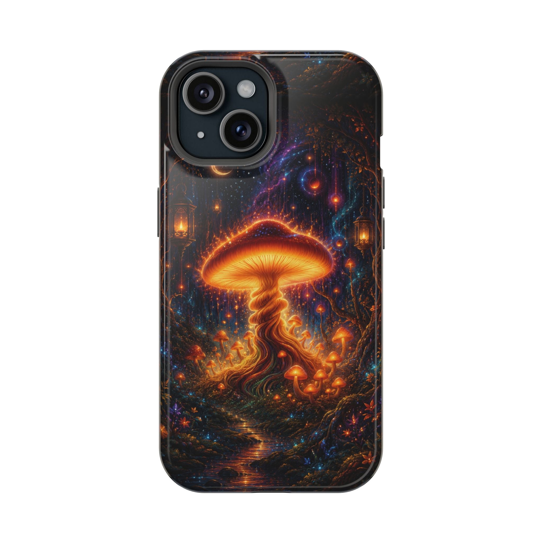 Psychedelic Glowing Mushroom Phone Case – MagSafe Galaxy Art Cover