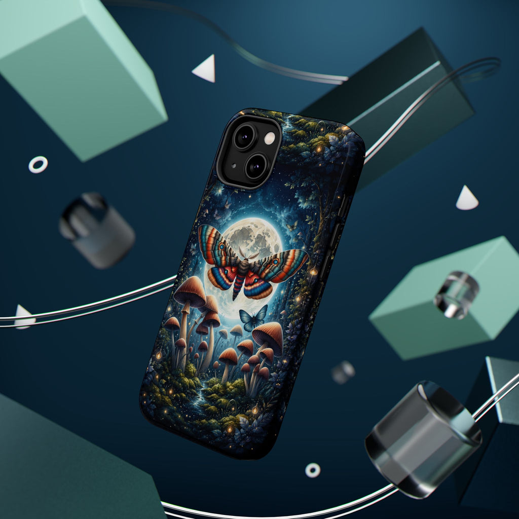 Mystic Moth Moon Phone Case – Whimsical MagSafe-Compatible Cover