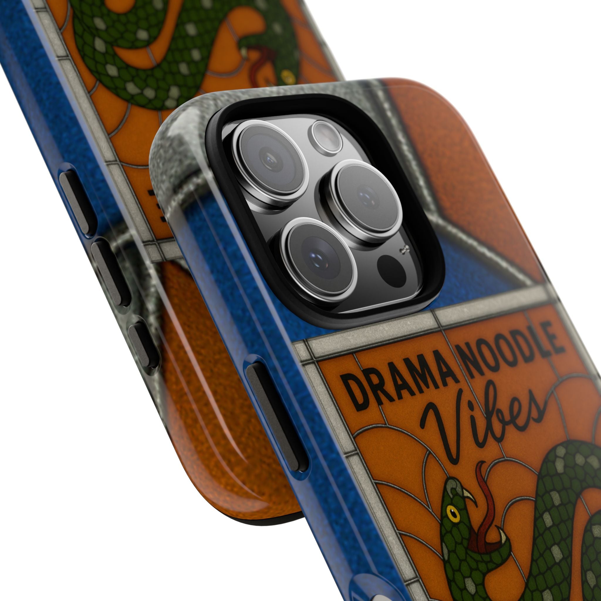 Stained Glass Snake Phone Case – Vibrant Drama Noodle Aesthetic Cover