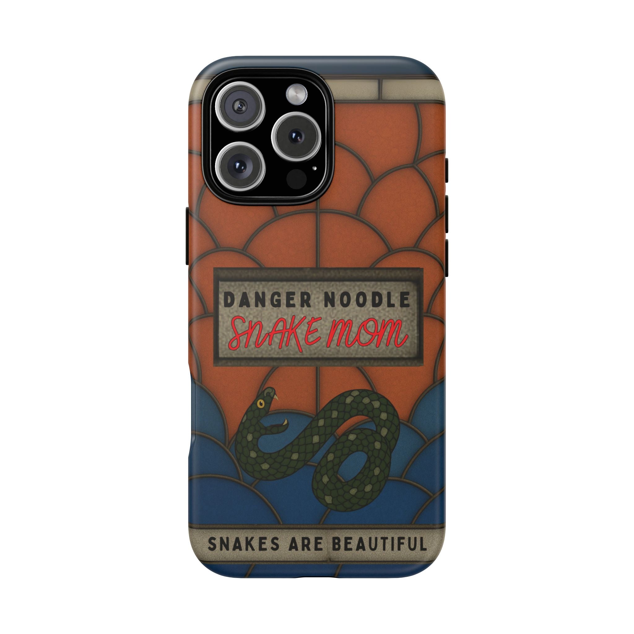 Danger Noodle Snake Mom Phone Case | Snakes Are Beautiful |Stained Glass Snake Art | Funny Snake Lover Gift |  Reptile Mom Phone Cover