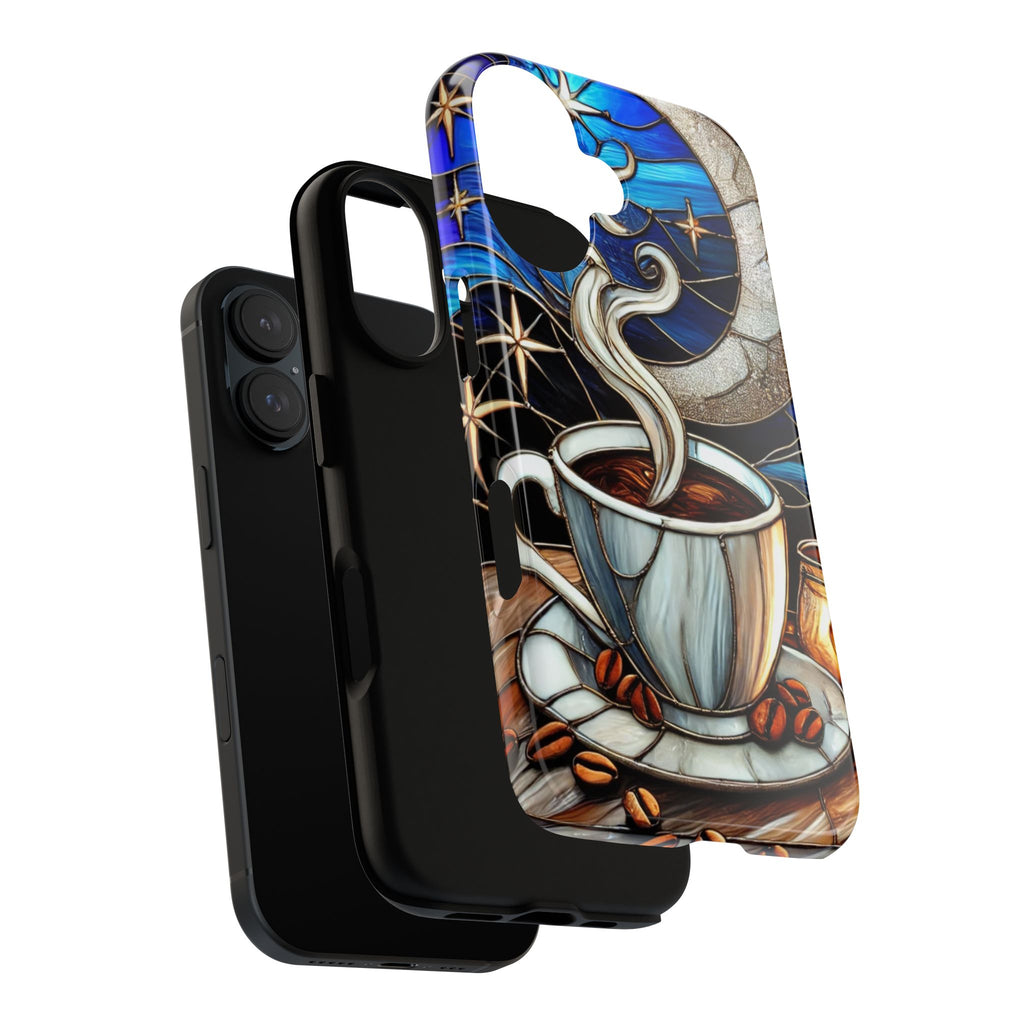 Stained Glass Coffee Phone Case – Cozy Artistic Design for Coffee Lovers