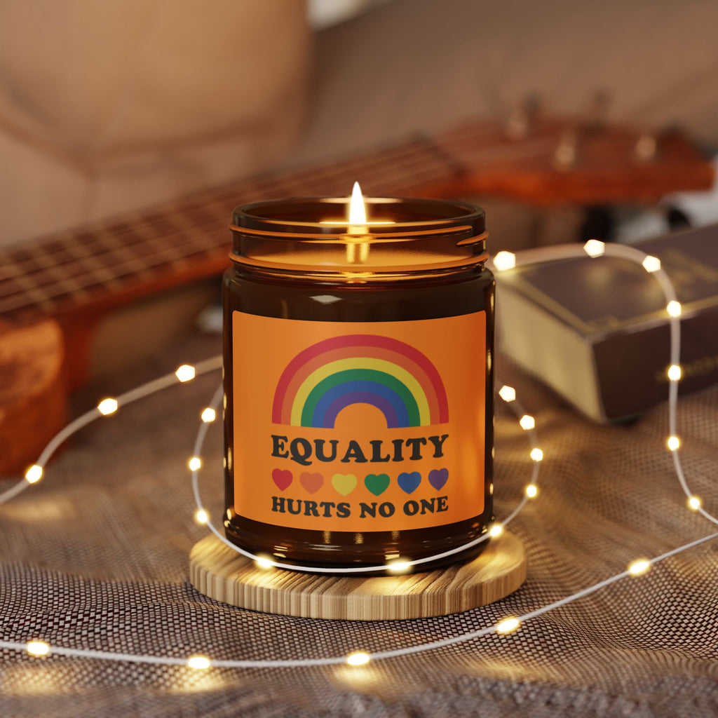 Rainbow Equality Scented Soy Candle, LGBTQ+ Pride Month Celebration Statement Gift From Daughter Son, Rainbow Pride Fathers Day Gift For Dad