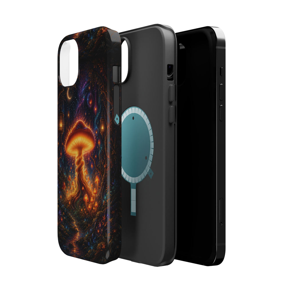 Psychedelic Glowing Mushroom Phone Case – MagSafe Galaxy Art Cover