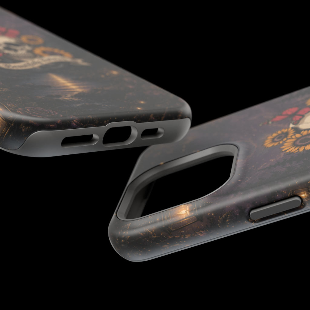 Skull, Sunflowers & Butterflies Phone Case – "Beautifully Twisted" MagSafe Cover
