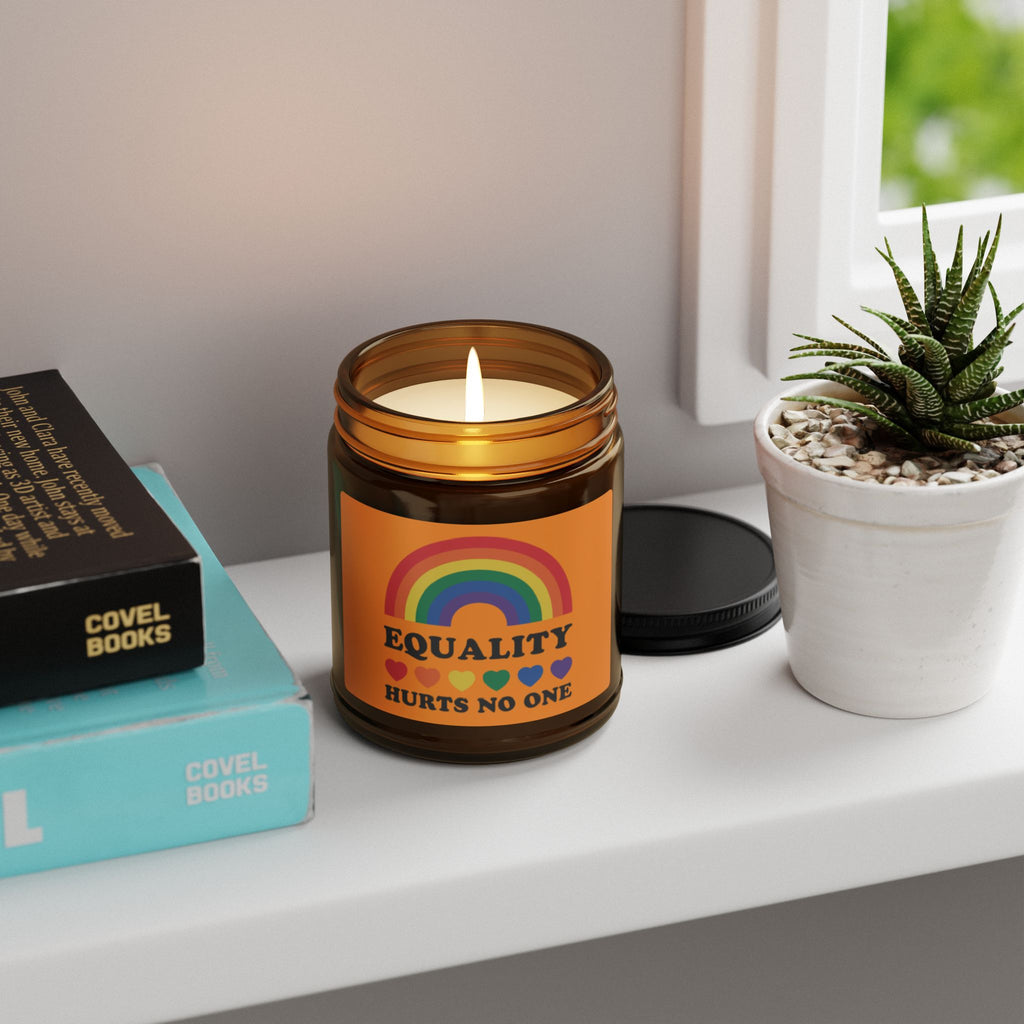 Rainbow Equality Scented Soy Candle, LGBTQ+ Pride Month Celebration Statement Gift From Daughter Son, Rainbow Pride Fathers Day Gift For Dad