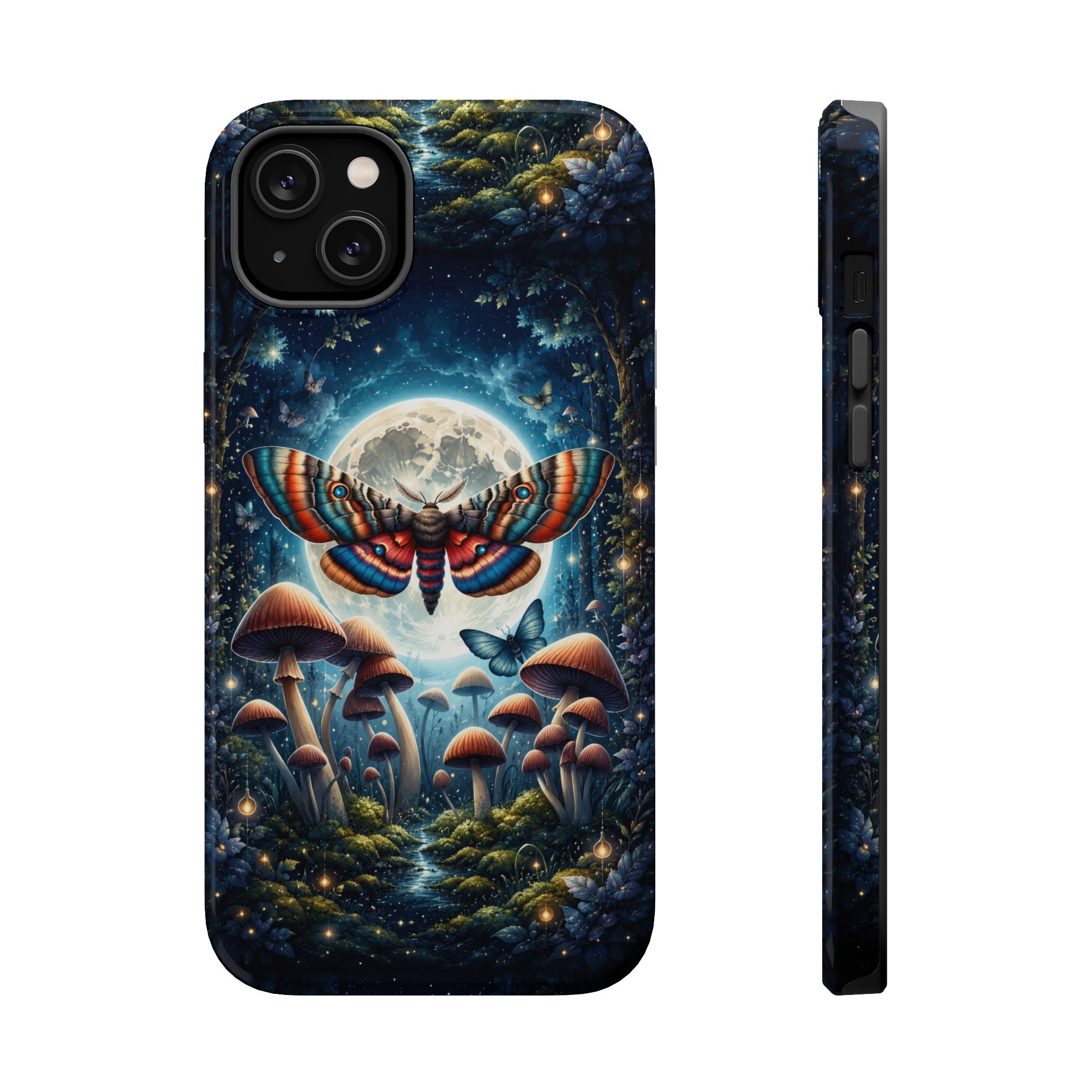 Mystic Moth Moon Phone Case – Whimsical MagSafe-Compatible Cover