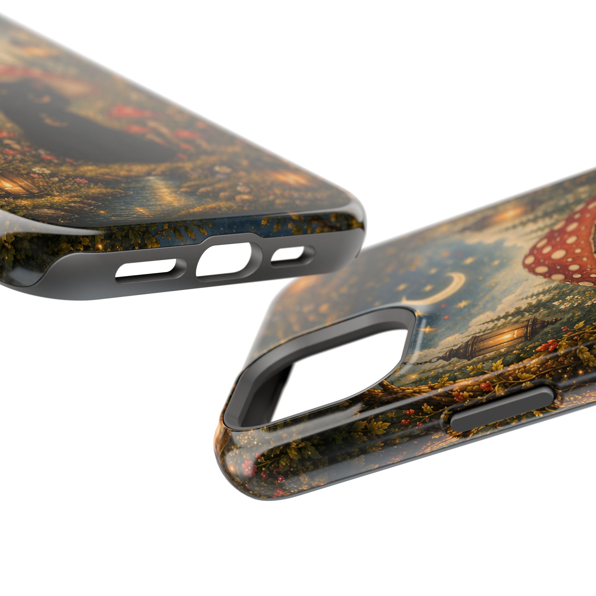 Black Cat & Mushroom Phone Case – Magical MagSafe-Compatible Cover