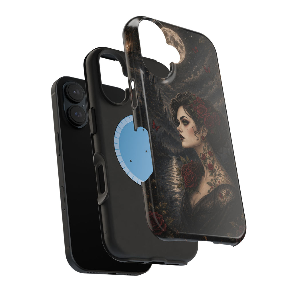 Gothic Rose Portrait Phone Case – Dark Romance MagSafe-Compatible Cover